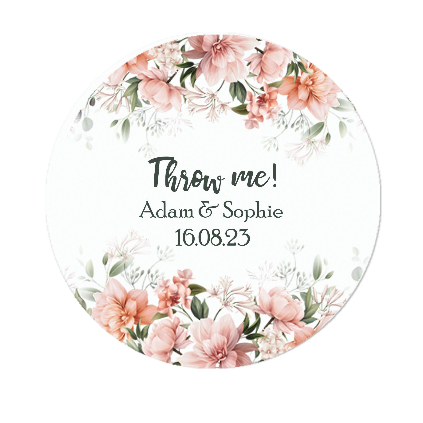 35 Personalised Confetti Wedding Stickers Sprinkle the Love, Throw me, Cone Bags Favour Luxury - Various colours