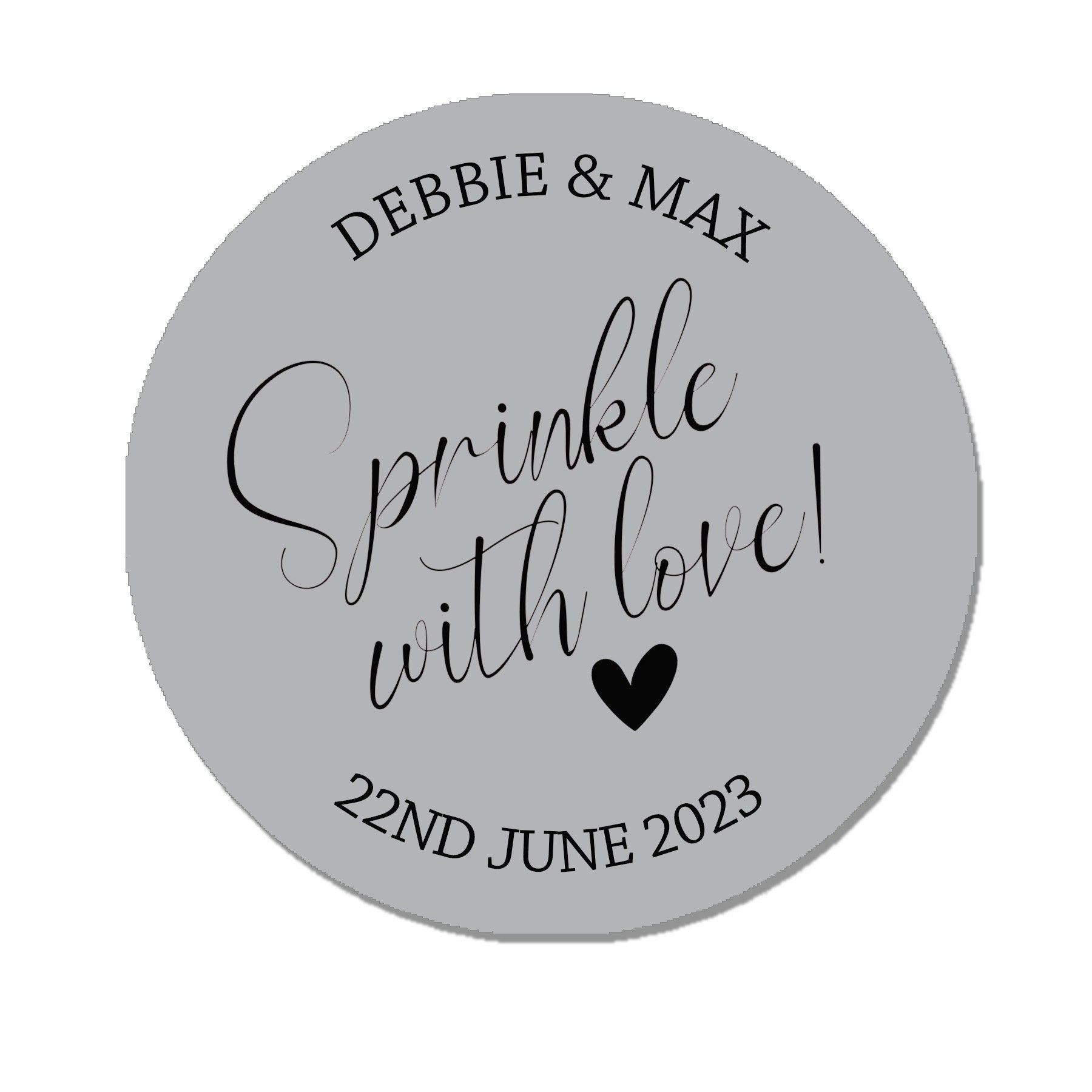 35 Personalised Confetti Wedding Stickers Sprinkle the Love Sage, Throw me, Cone Bags Favour Luxury - Various colours