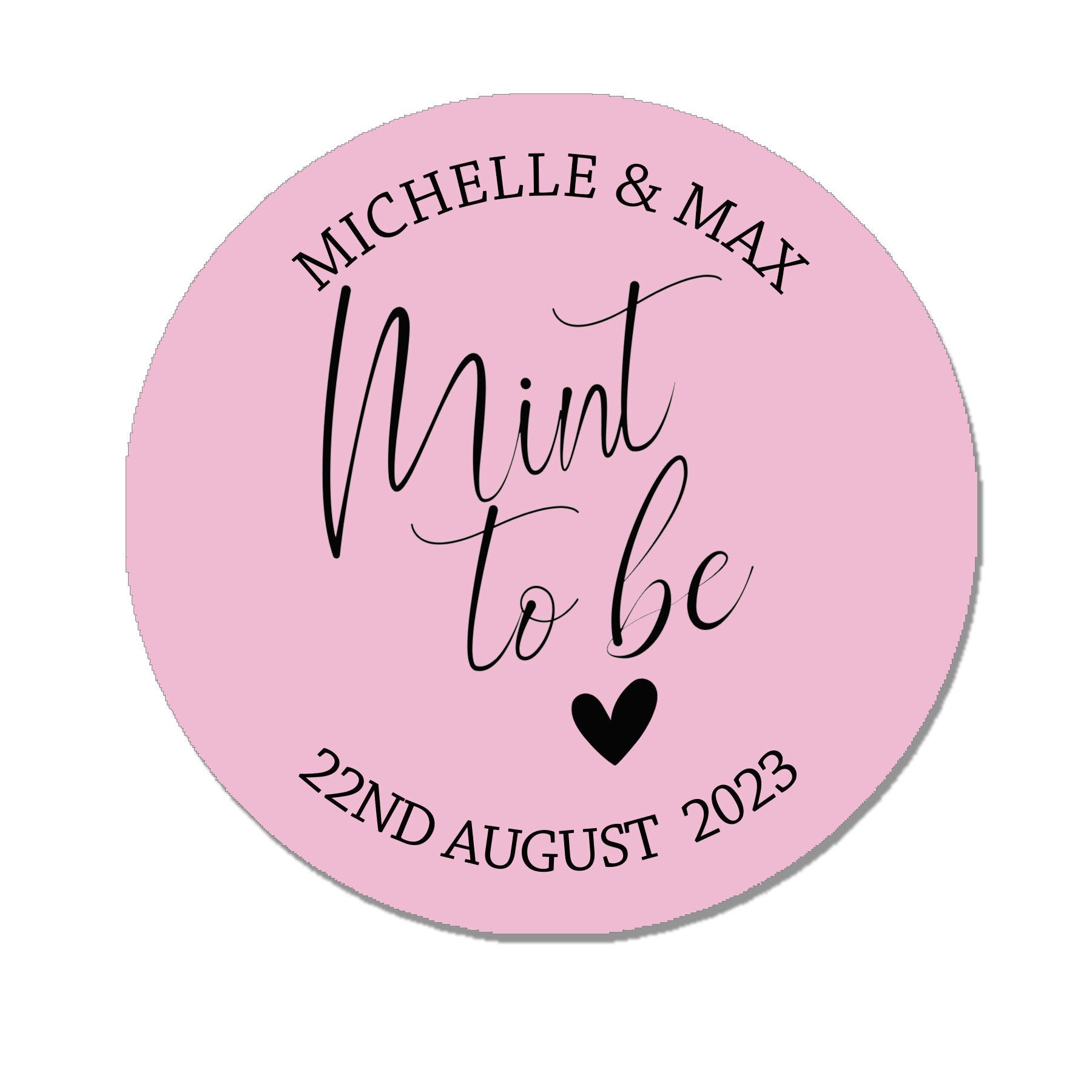 35 Personalised Wedding Stickers, Mint To Be Tin, Party Favour Label, Party Bag Label, Mint Favour Label - Various Colours with Tins