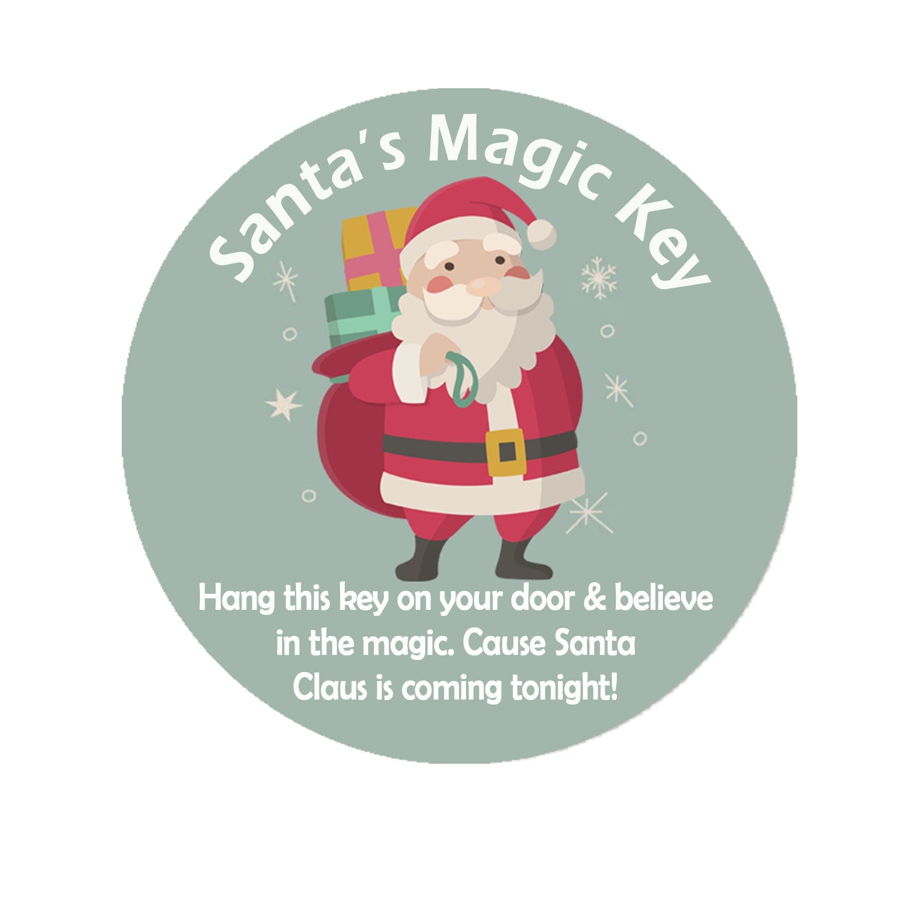 Magic Santa&#39;s key Christmas Stickers Label XMAS EVE gift stickers x35