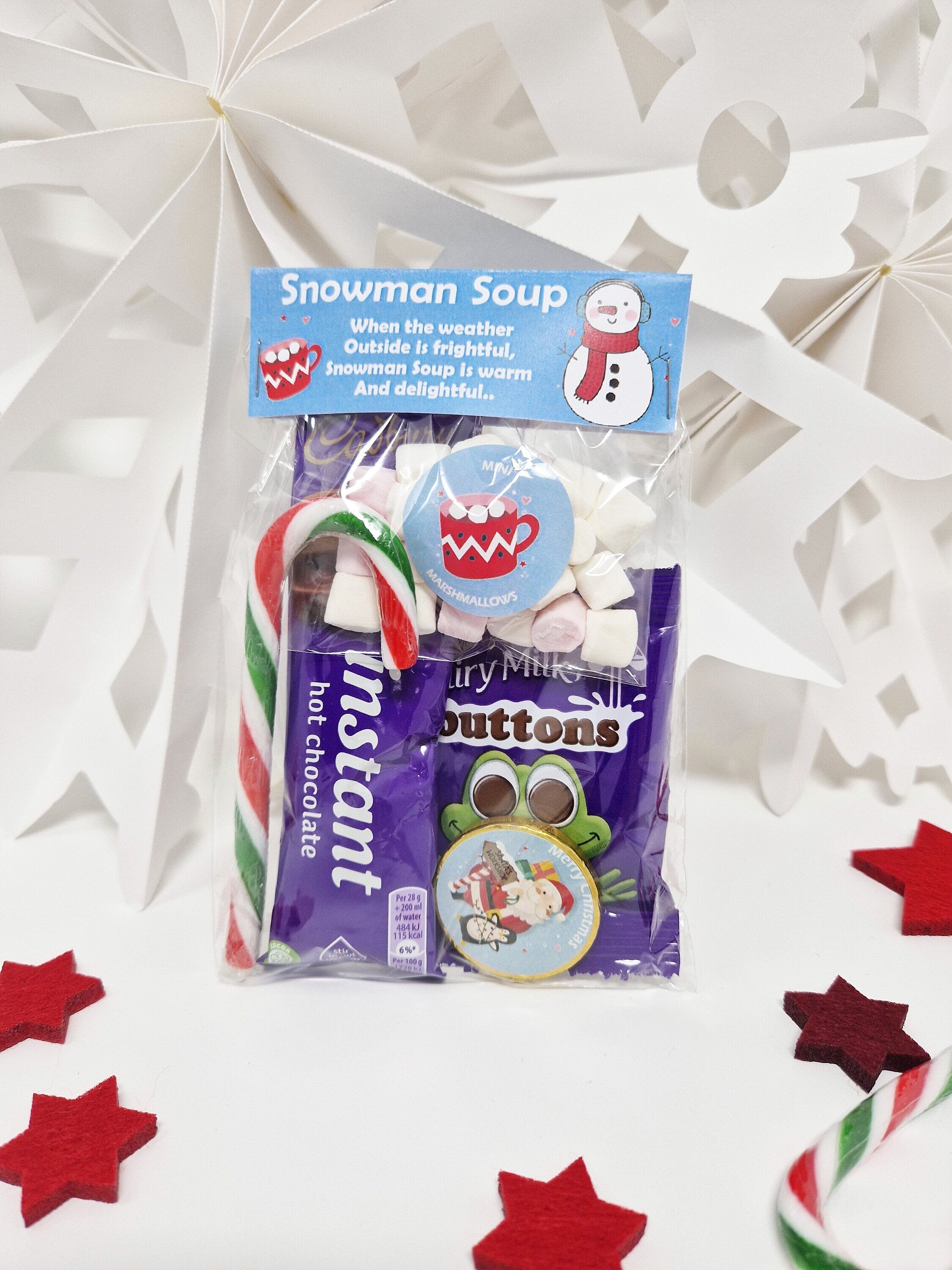 Snowman Soup Christmas Eve Box Stocking Filler | Cadburys Chocolate | Gift Novelty hot chocolate gift for children for him and her