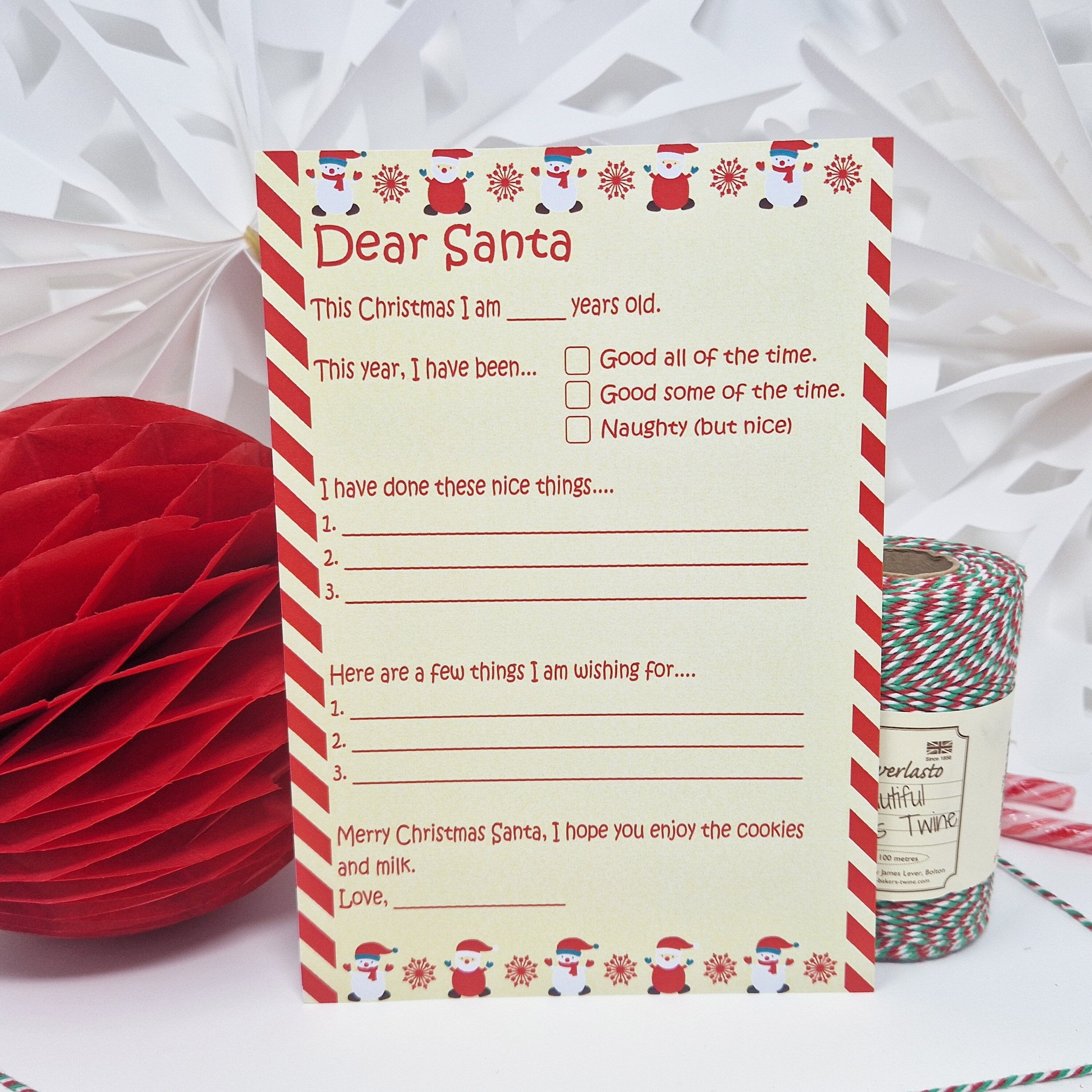 Personalised Vintage Letter from Santa Father Christmas & Nice List Certificate 2021