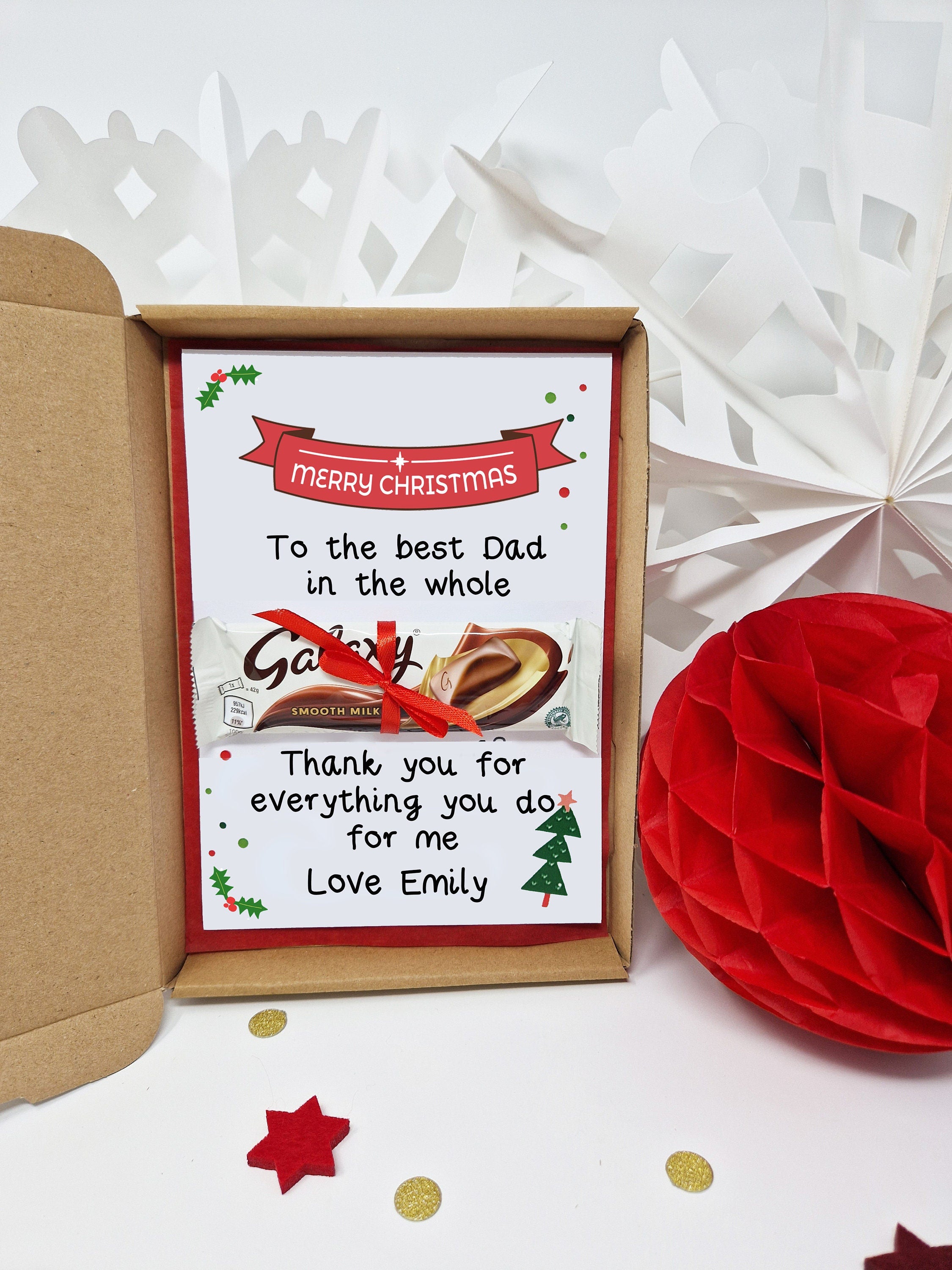 Mum Dad Husband Wife Gift, Personalised Chocolate Present | Xmas, Best Mum, Best Dad