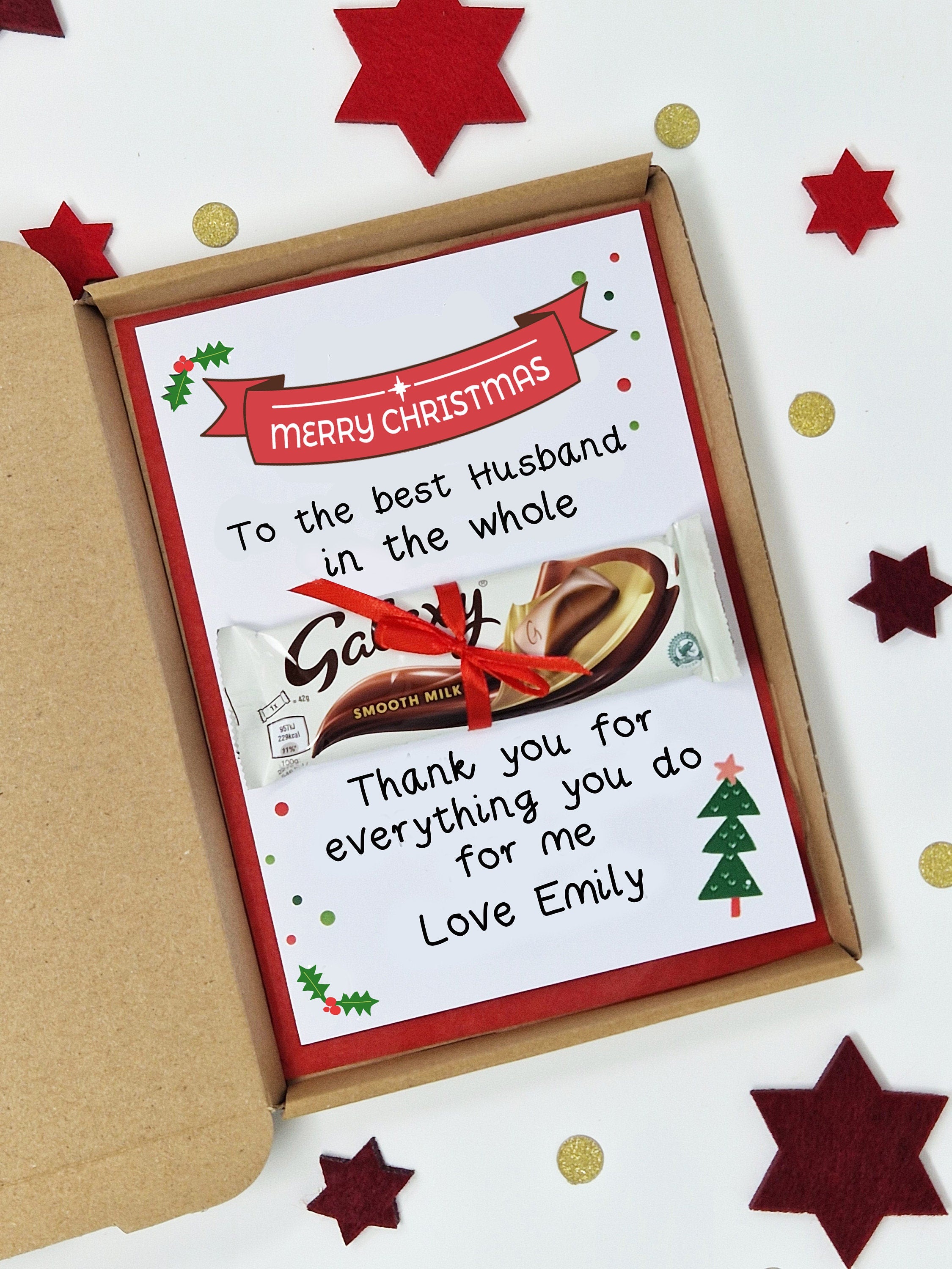 Mum Dad Husband Wife Gift, Personalised Chocolate Present | Xmas, Best Mum, Best Dad