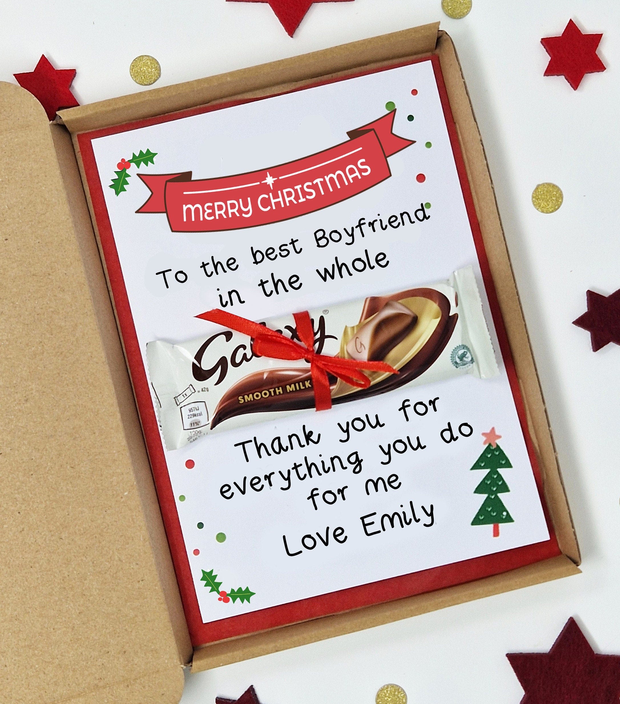 Mum Dad Husband Wife Gift, Personalised Chocolate Present | Xmas, Best Mum, Best Dad