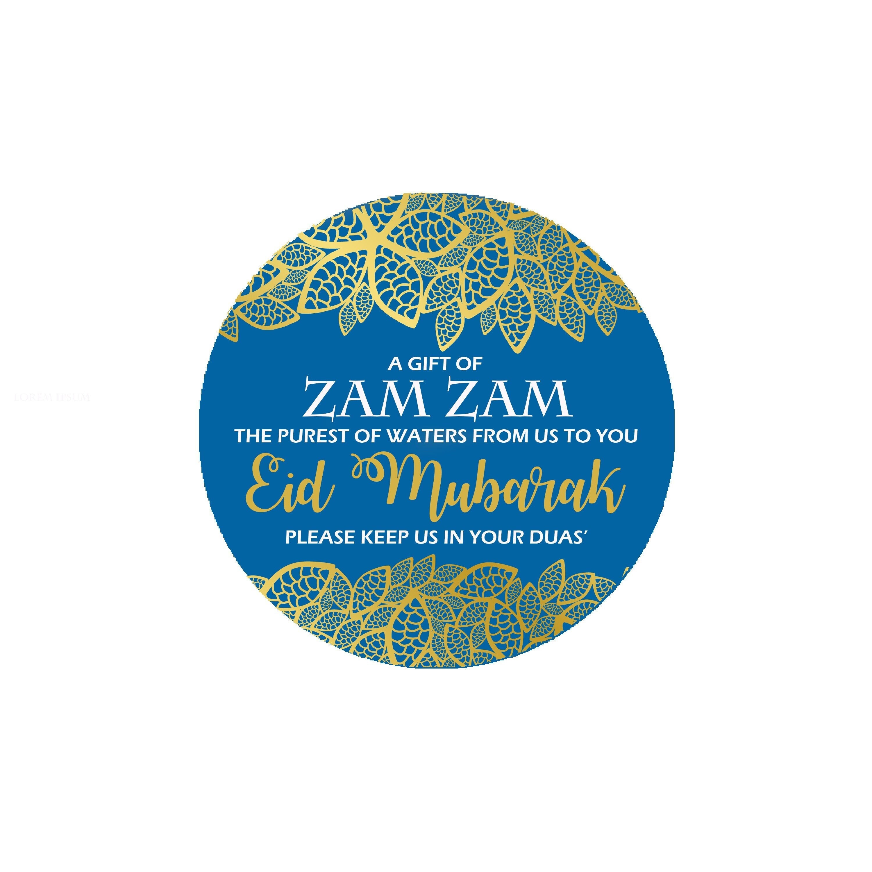 zam zam sticker, zam zam water, zam zam water bottle sticker, favour sticker x 35 Stickers Navy