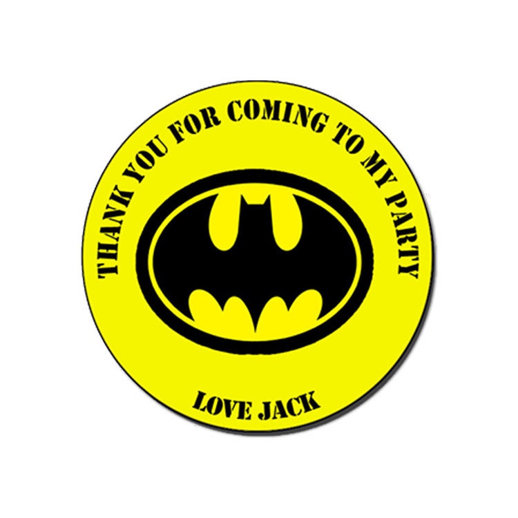 Personalised Super hero Birthday Stickers For Party Thank You Sweet Cone Bags