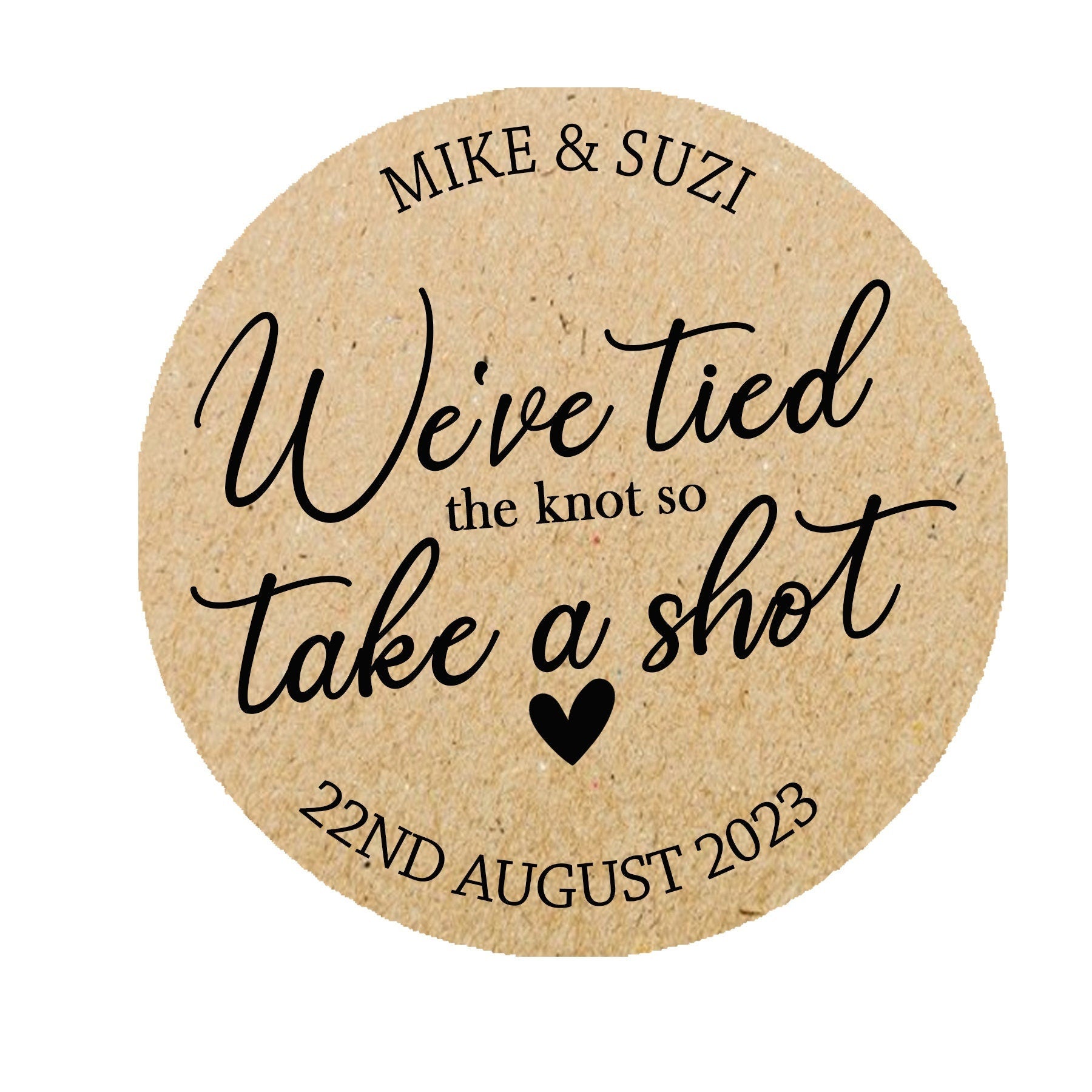 We tied the knot shot glasses custom wedding favors stickers labels, Wedding take a shot stickers, Custom shot glass labels