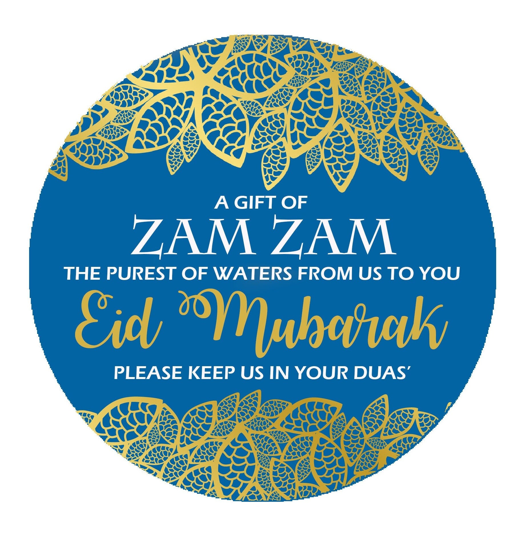 zam zam sticker, zam zam water, zam zam water bottle sticker, favour sticker x 35 Stickers Navy