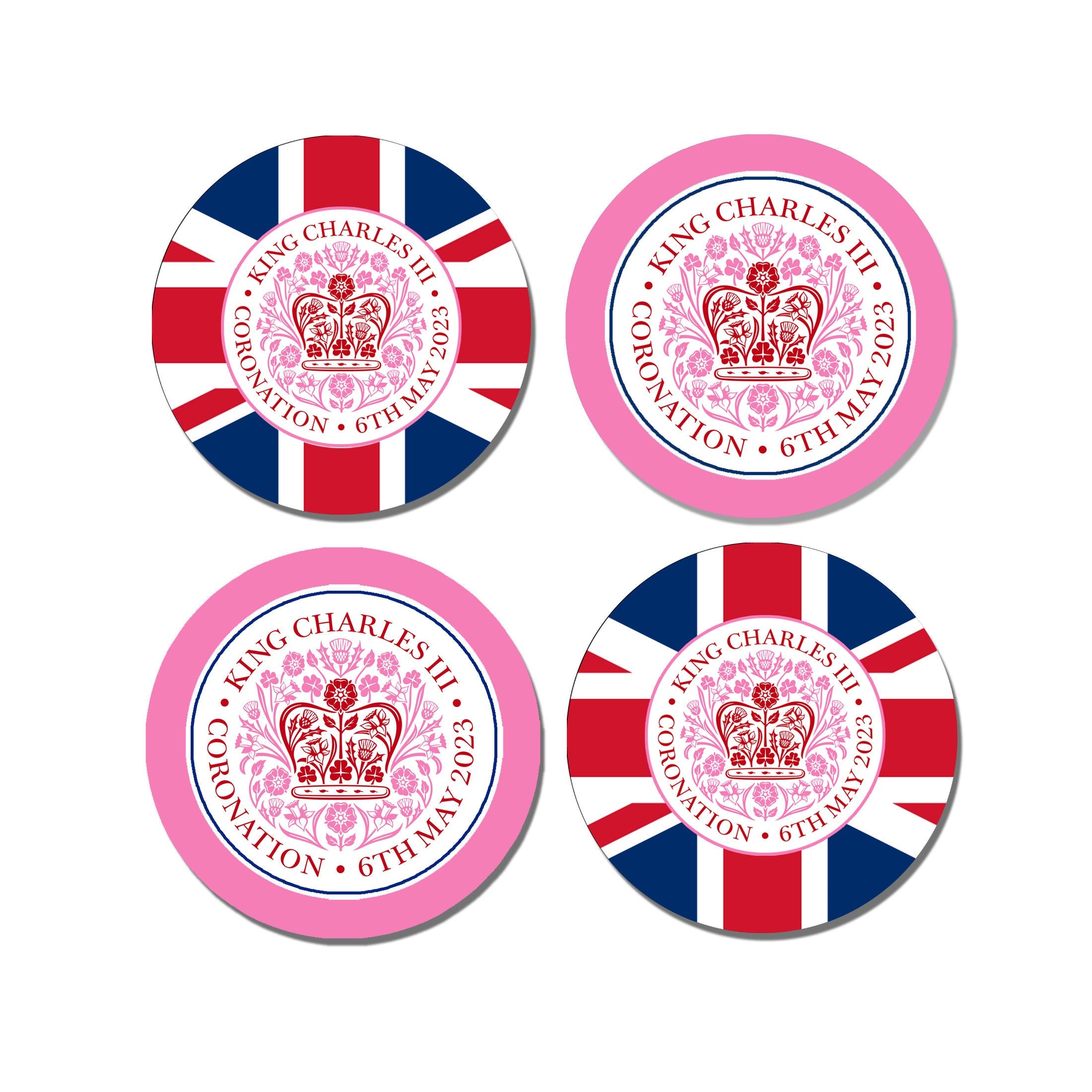 King&#39;s Coronation Stickers 45mm | King Charles III&#39;s Cipher The Kings Coronation 6th May 2023