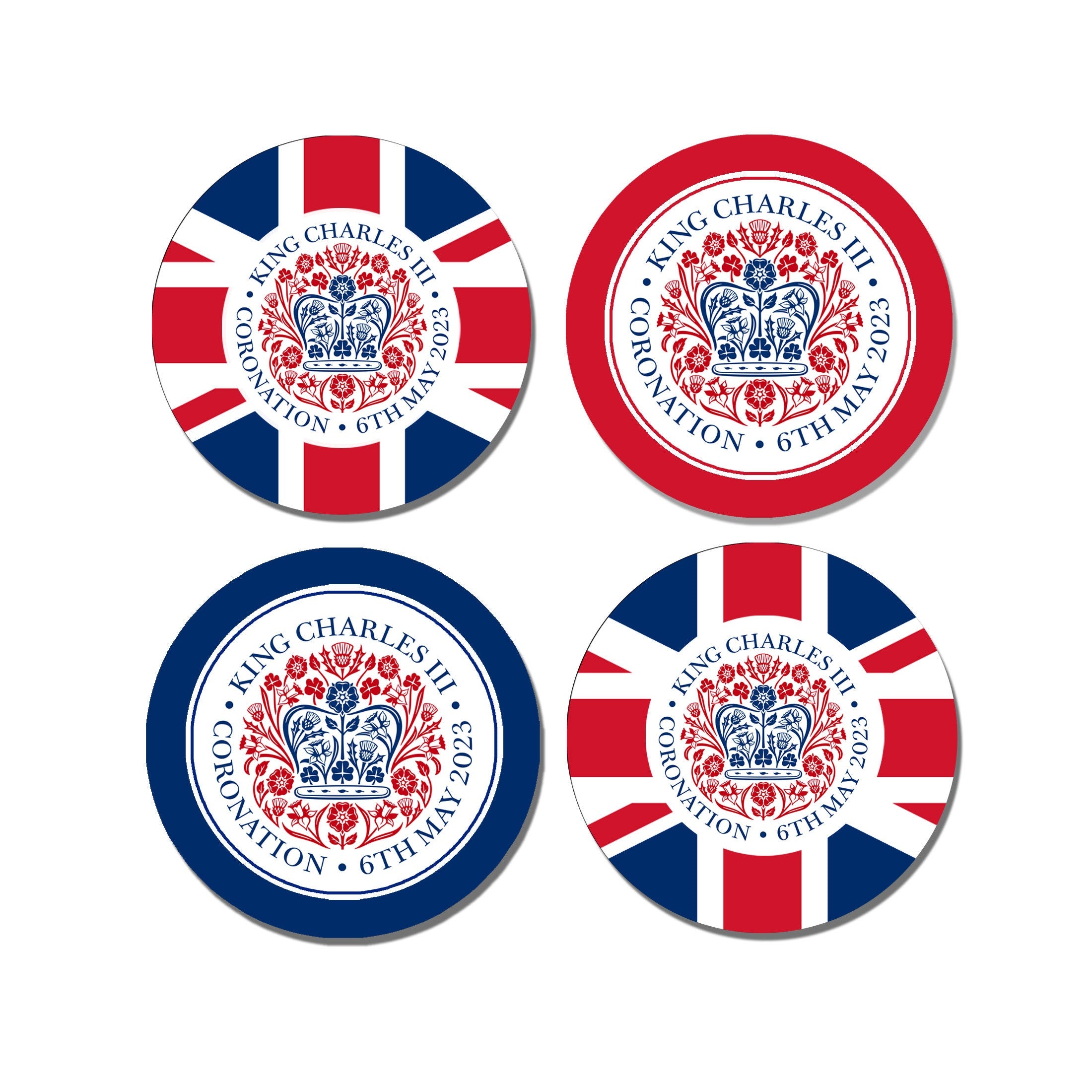 King&#39;s Coronation Stickers 45mm | King Charles III&#39;s Cipher The Kings Coronation 6th May 2023