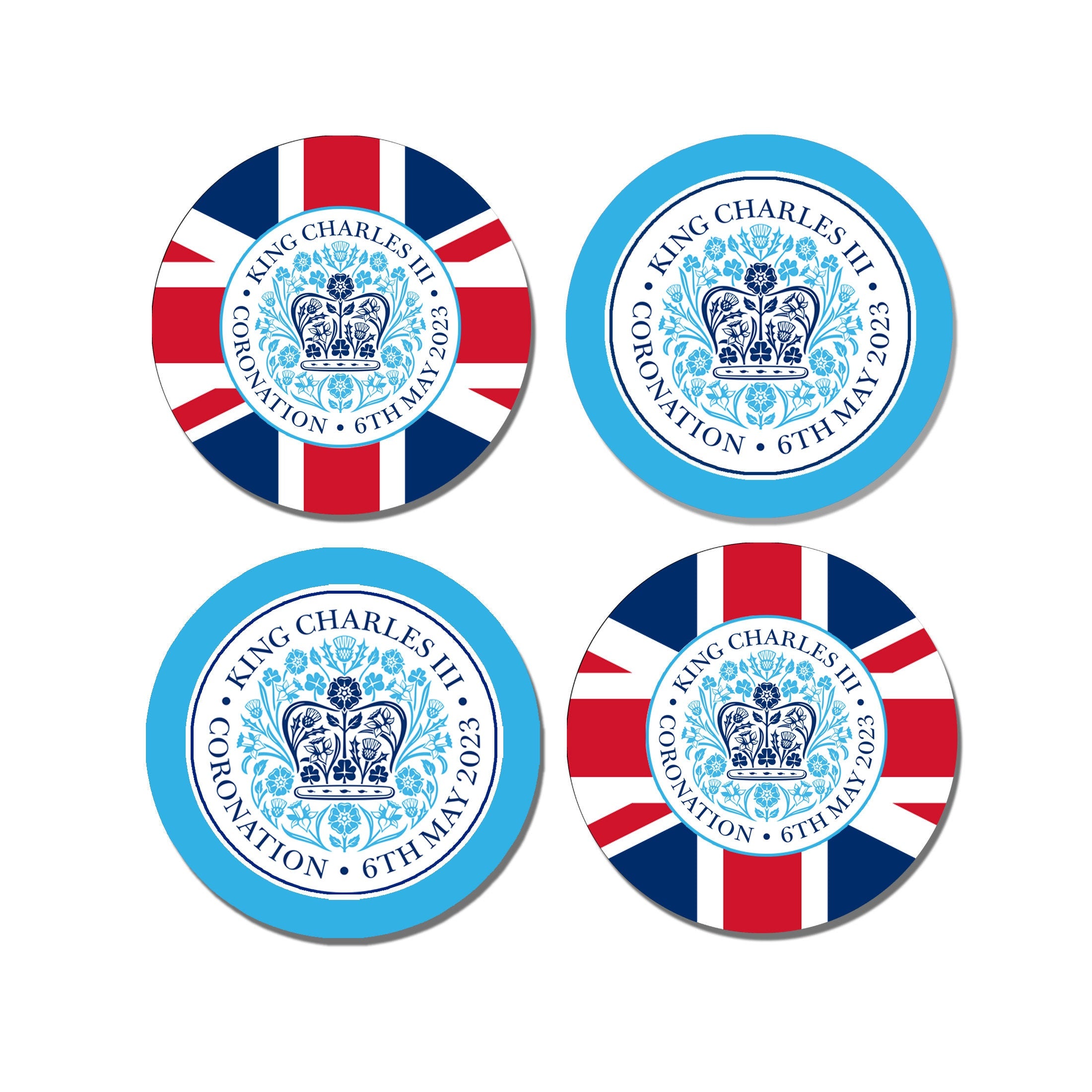 King&#39;s Coronation Stickers 45mm | King Charles III&#39;s Cipher The Kings Coronation 6th May 2023