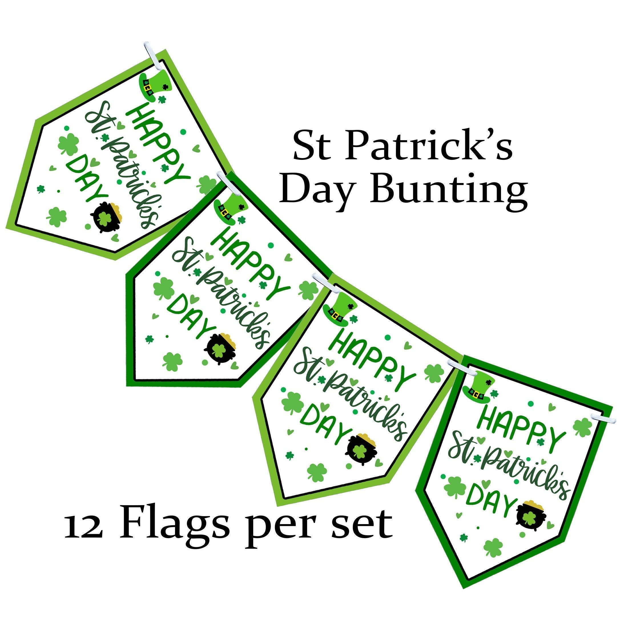 Happy St. Patrick&#39;s Day St Paddy&#39;s Day Bunting Party Decoration Banner Decor