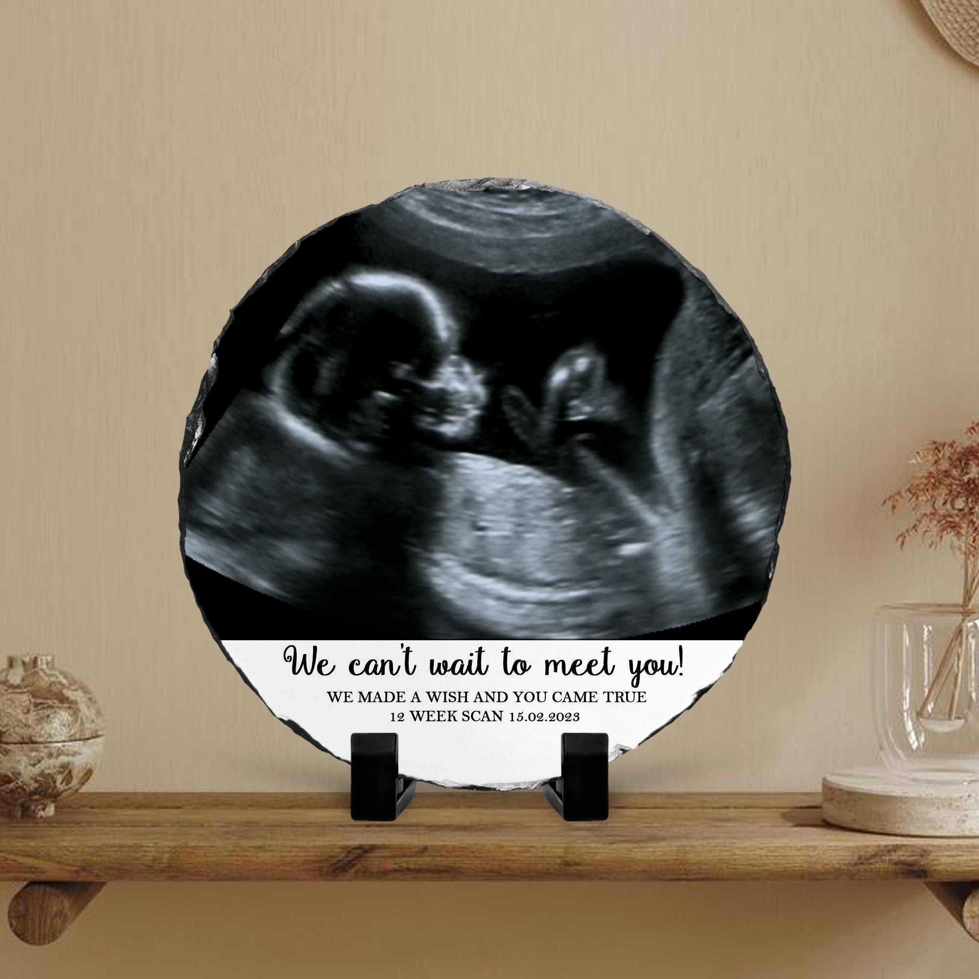 Personalised Slate | Baby | Pregnancy Announcement | New Baby | Custom photo | Rock slate | 17 x 17 x 2.7cm