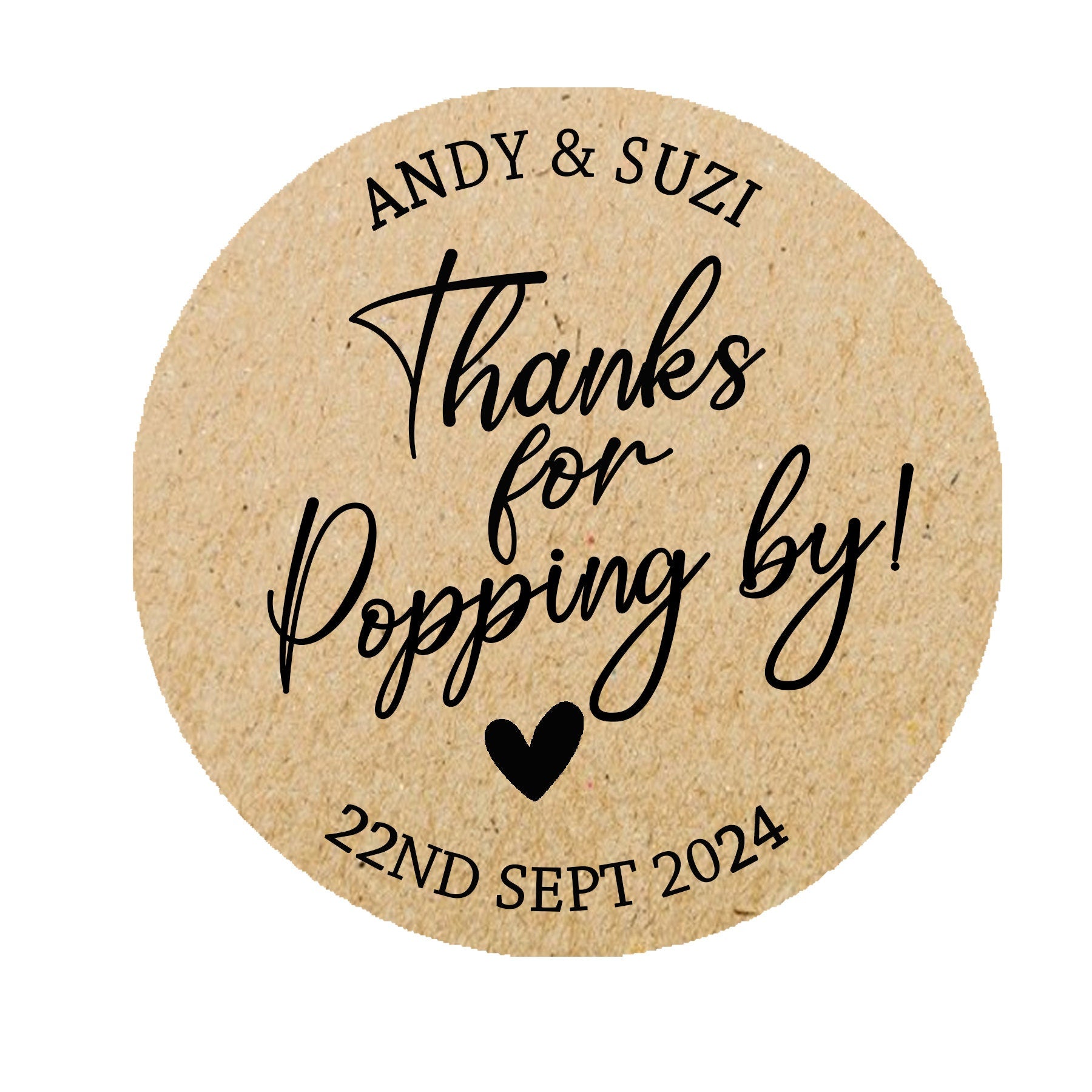 Personalised  Thanks for Popping by Stickers Popcorn Cone stickers, Favour bag stickers, Birthday Wedding Baby Shower  - Various colours