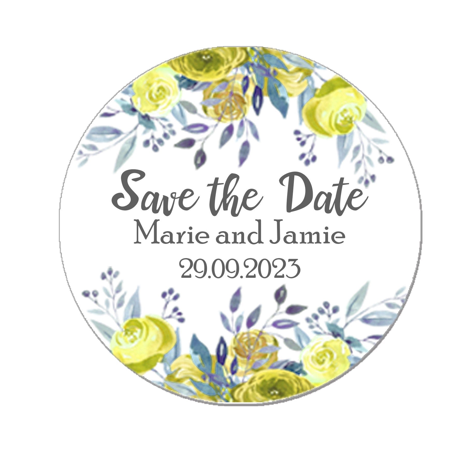 35 Personalised Save the date Wedding Stickers Floral Effect Favour RED Eucalyptus Thank you Gift Favour Rustic