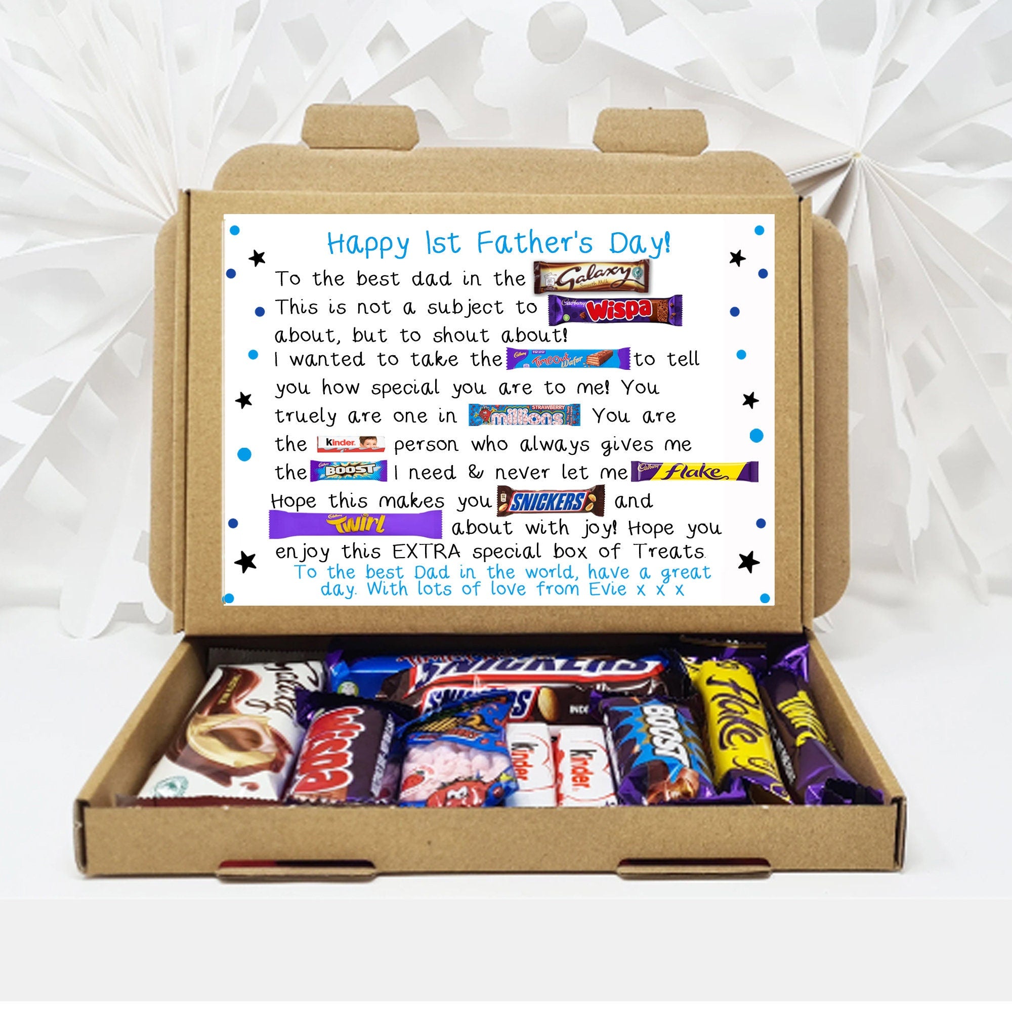 Personalised Father&#39;s Day Chocolate Message Board - Personalised Gifts - Gifts For Her - Gifts For Him - Chocolate Gift - Chocolate box card