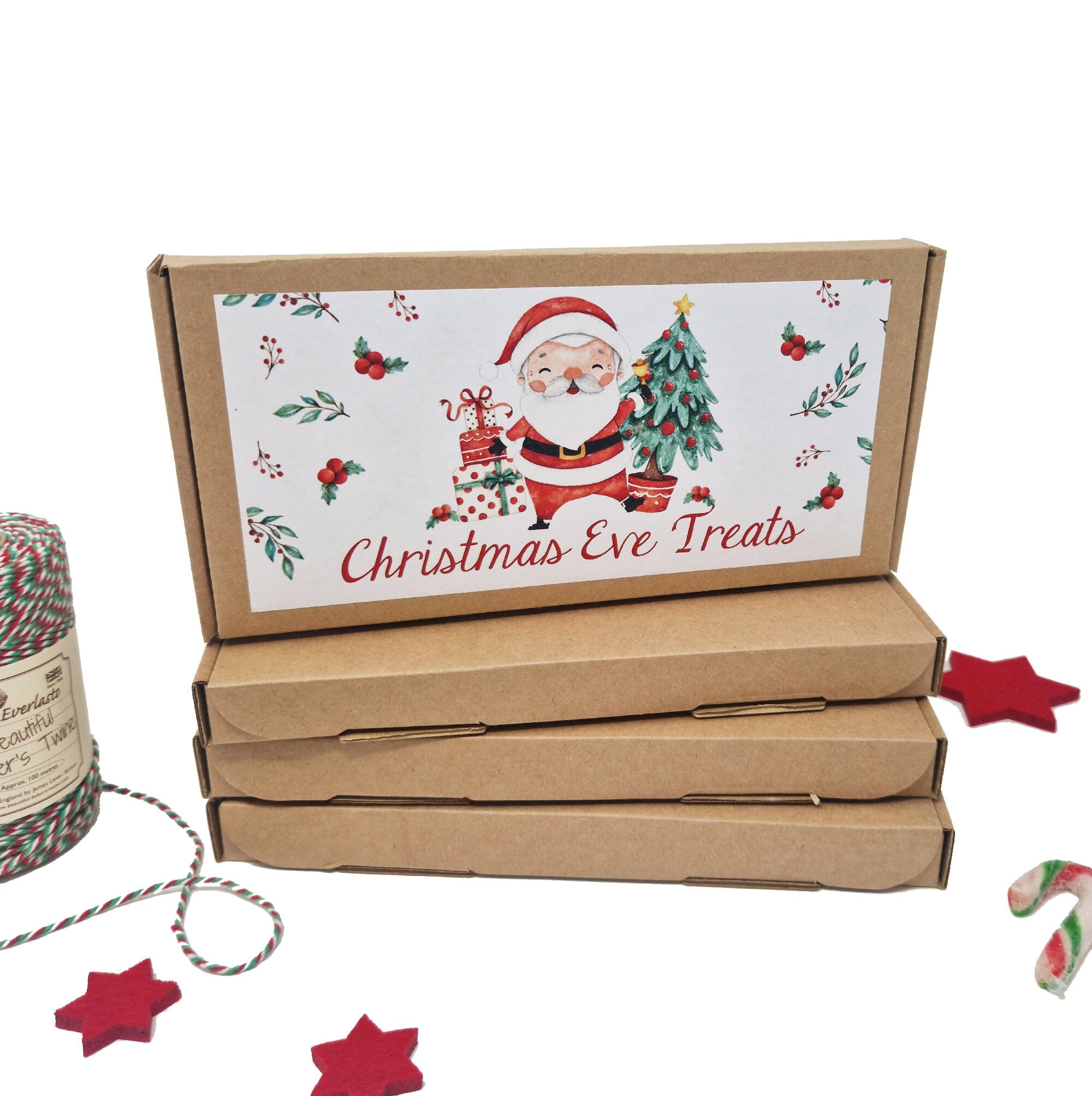 Christmas Eve Treats Box Santa&#39;s Santa Magic Key, Reindeer Food, Hot Chocolate, Marshmellows, Christmas Coin