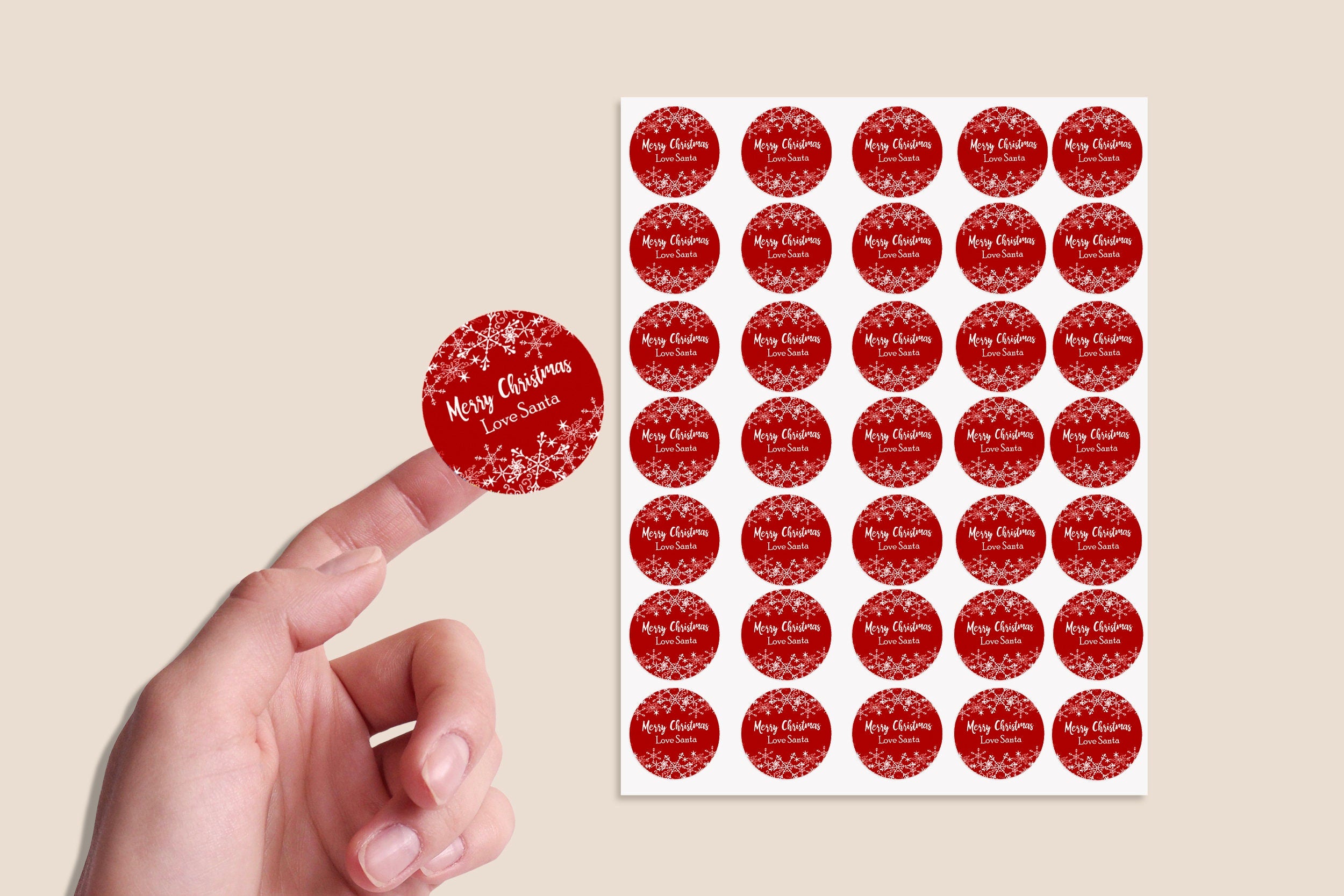 Personalised Red Christmas Stickers Gift Tag Labels Present Delivery From Santa