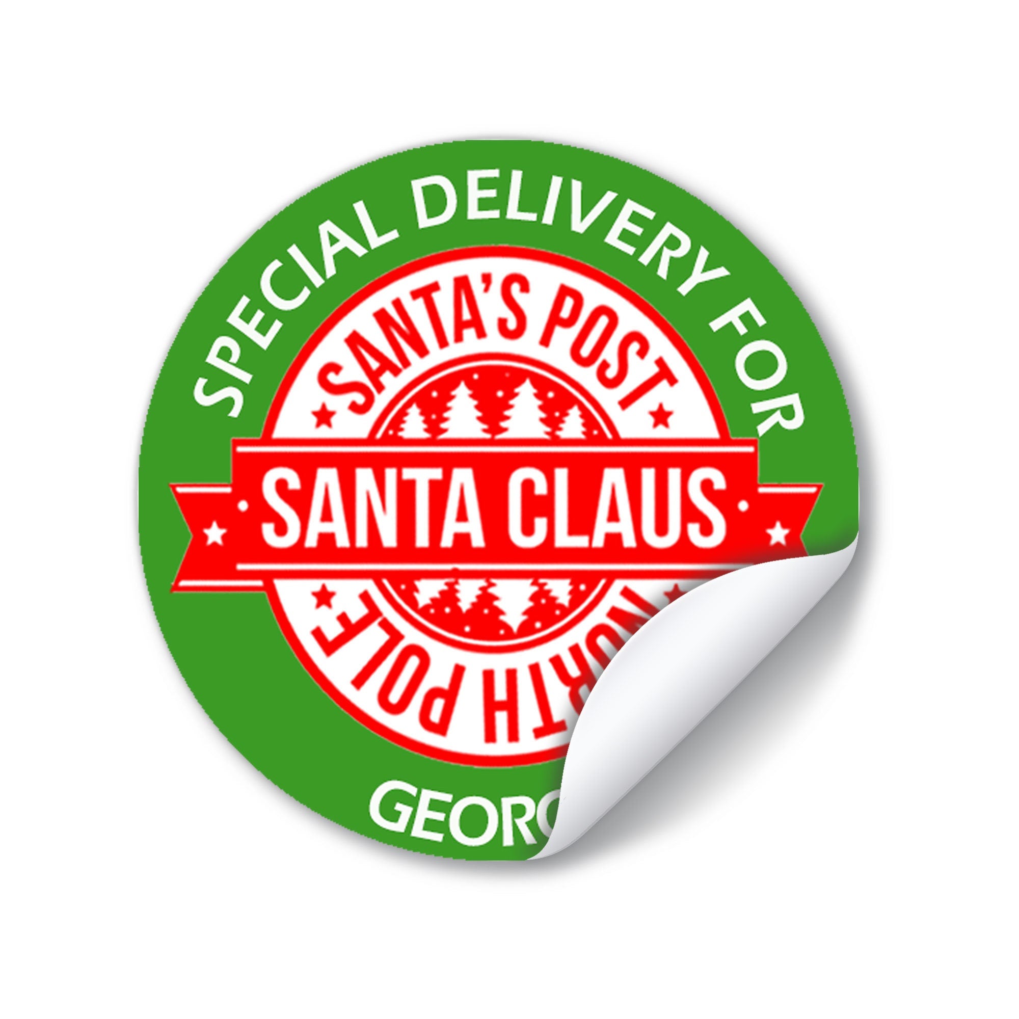 24 Personalised Christmas Stickers Gift Tag Labels Present Delivery From Santa