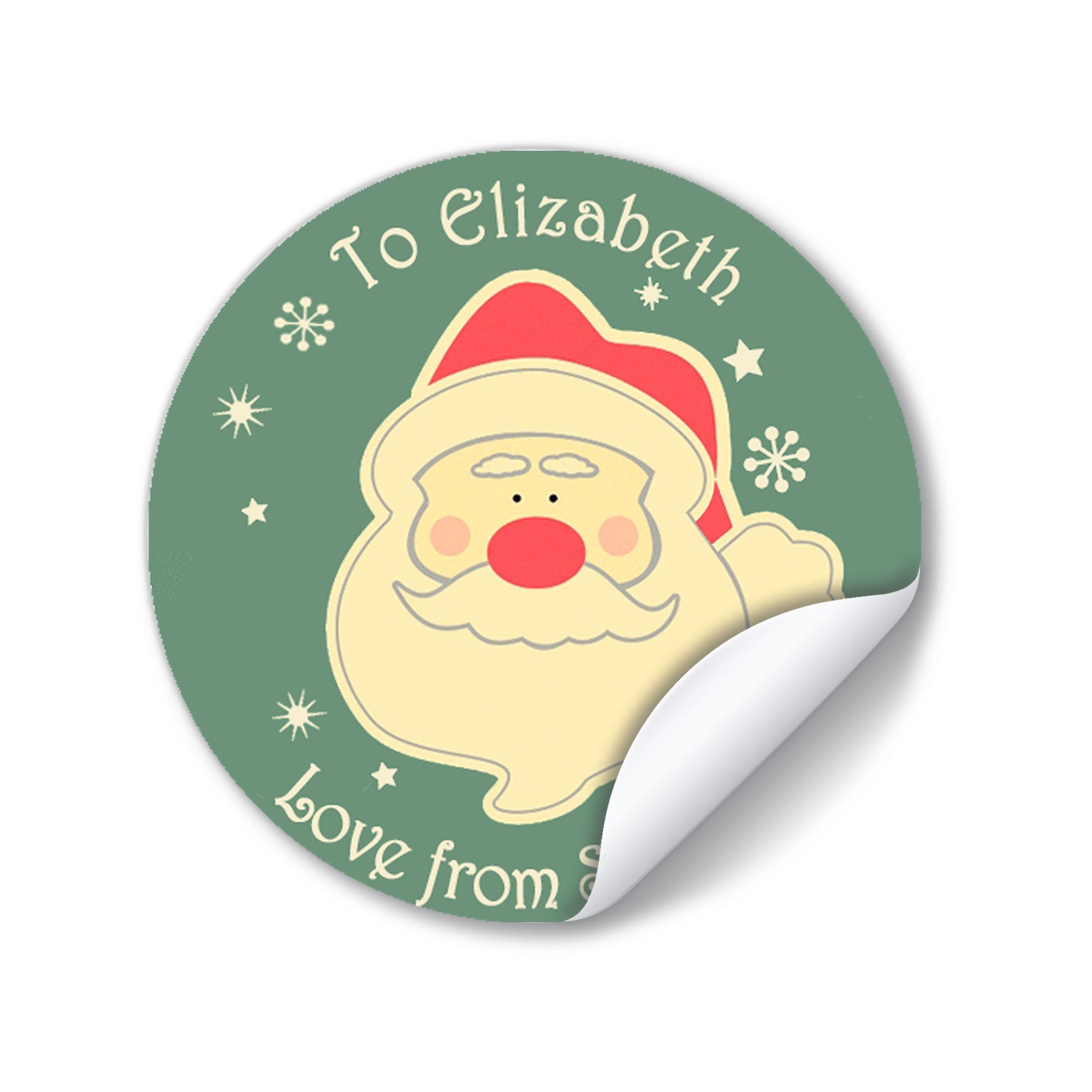 24 Personalised Christmas Stickers Gift Tag Labels Present Nordic Theme From Santa