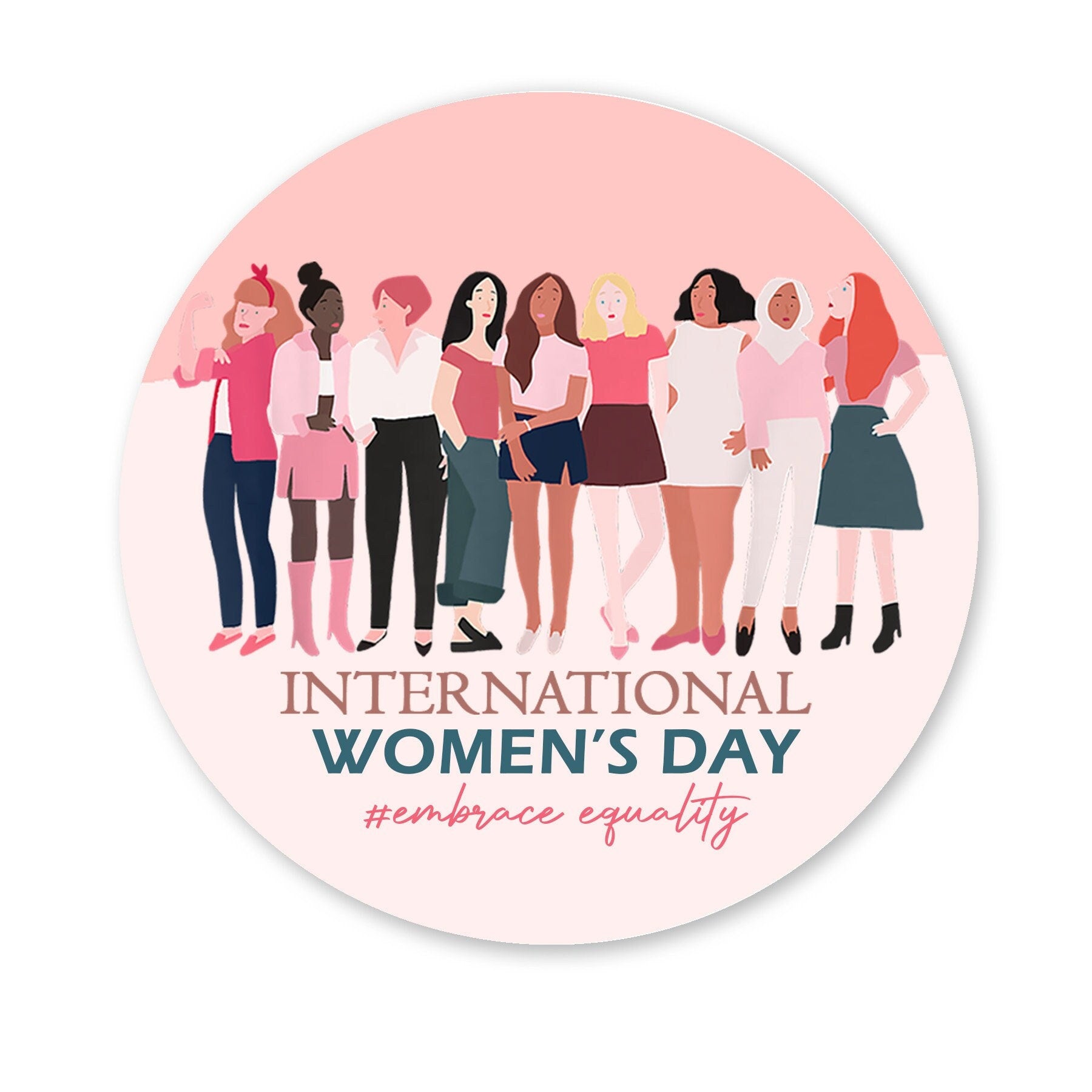 Happy International Women&#39;s Day Stickers 2024, Business Red, White Sticker Sweet Sweet Cone Bags EmpowerHER: International Women&#39;s Day 24/35