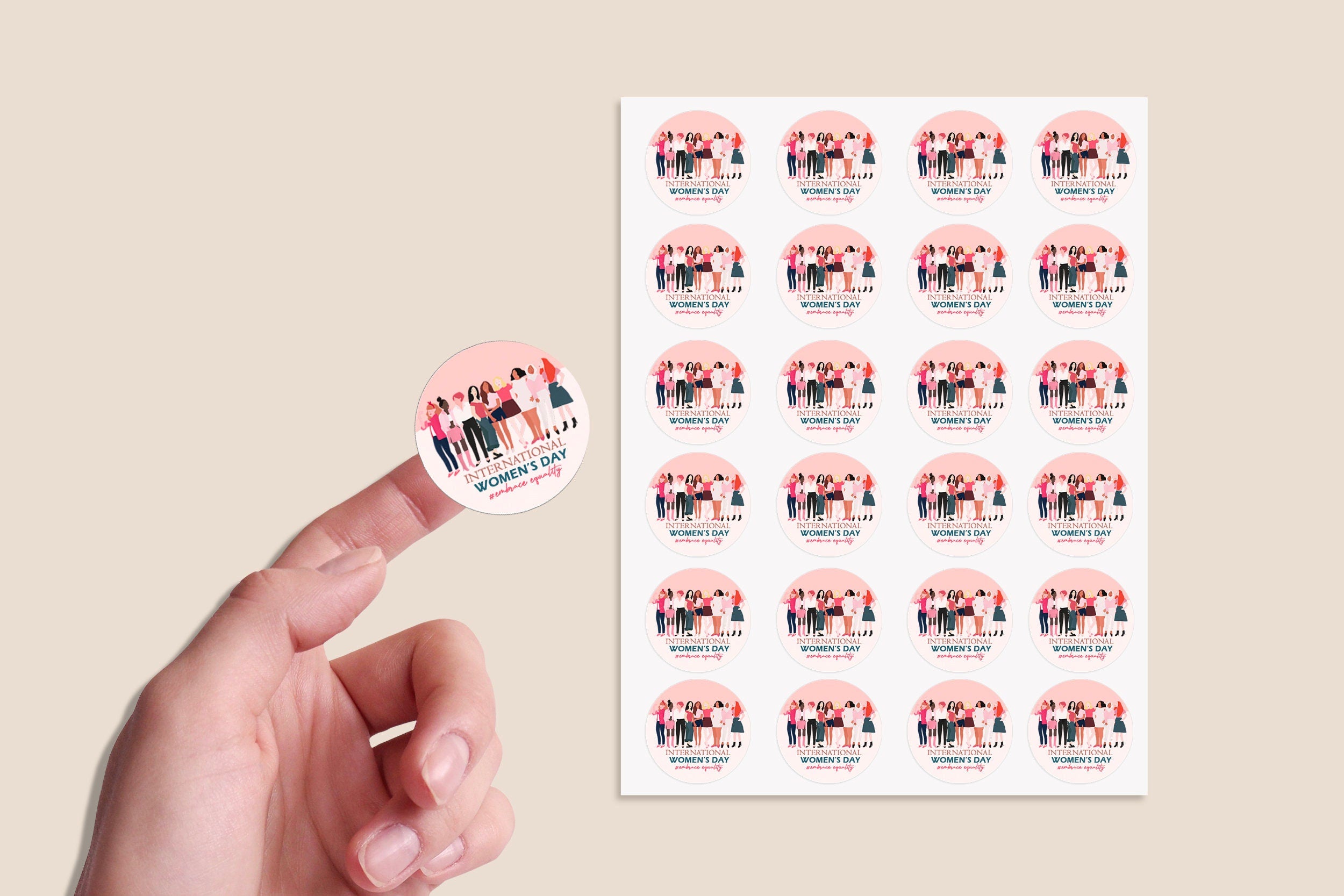 Happy International Women&#39;s Day Stickers 2024, Business Red, White Sticker Sweet Sweet Cone Bags EmpowerHER: International Women&#39;s Day 24/35