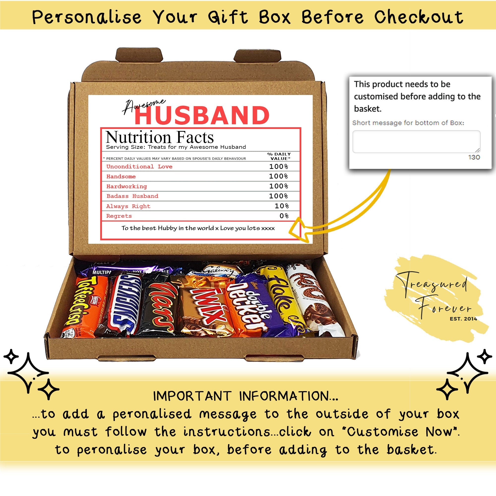 Personalised Valentine cute Chocolate poem Gift - for Him Her Husband Wife Girlfriend Boyfriend Selection Gift Box hamper unique treat