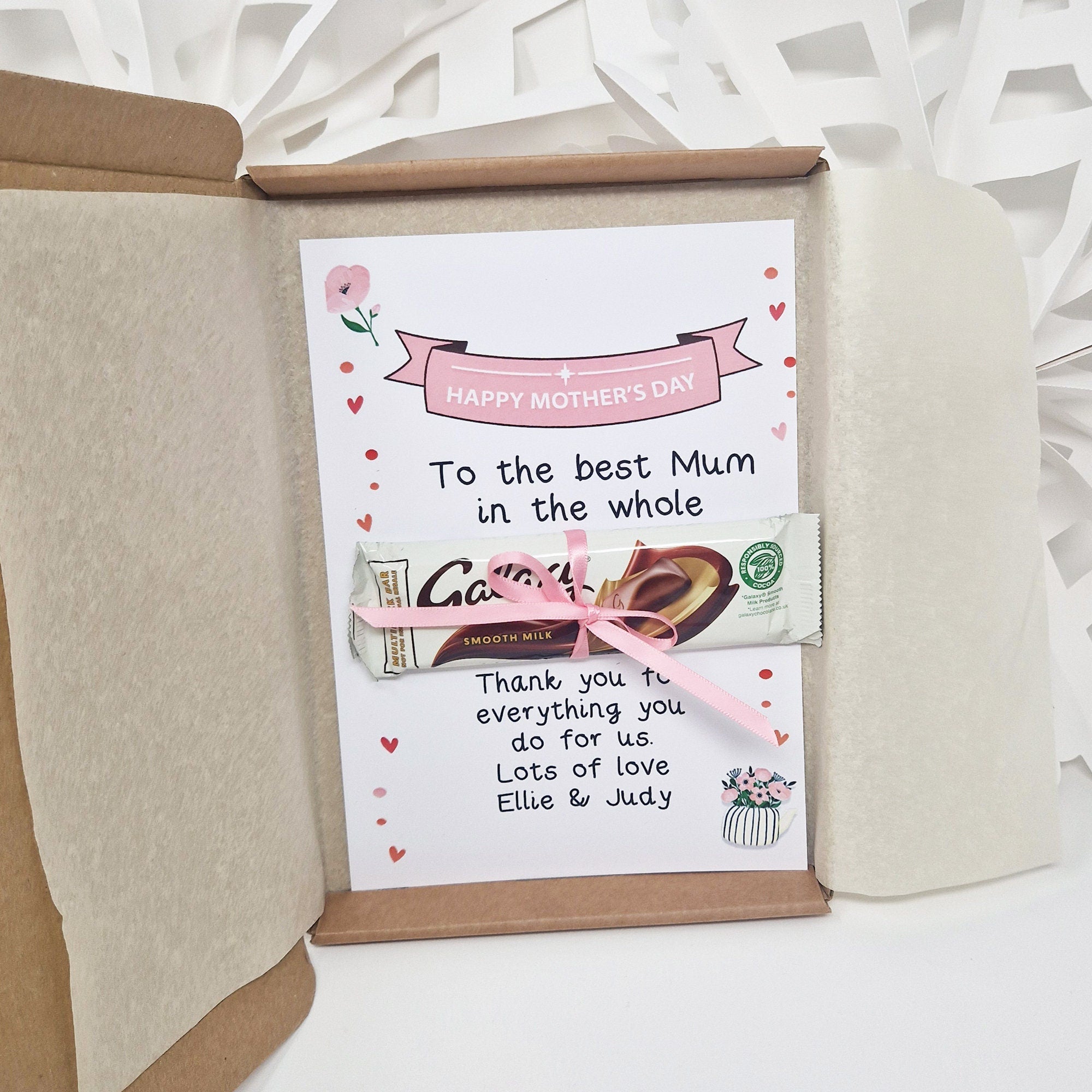 Mothers day Card Best Mum in the Galaxy Card Hug in a box, Letterbox gift, Cheer up, Pick me up, , gift for Mum