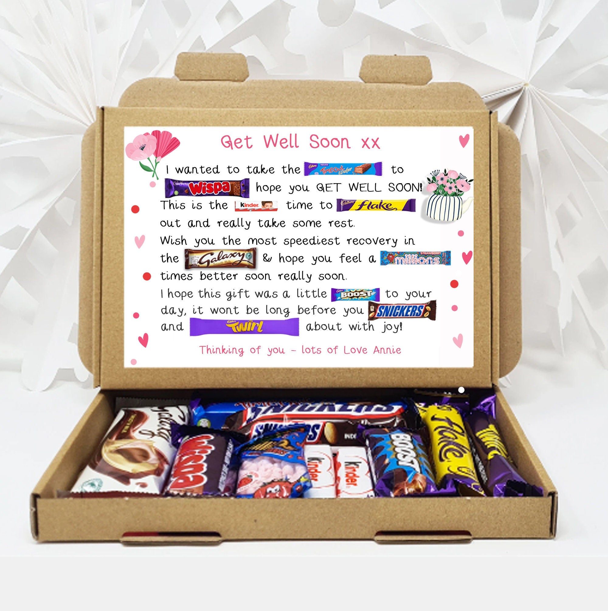 Get well soon Hug in a box, Letterbox gift Afternoon tea, hamper gift, thank you gift,