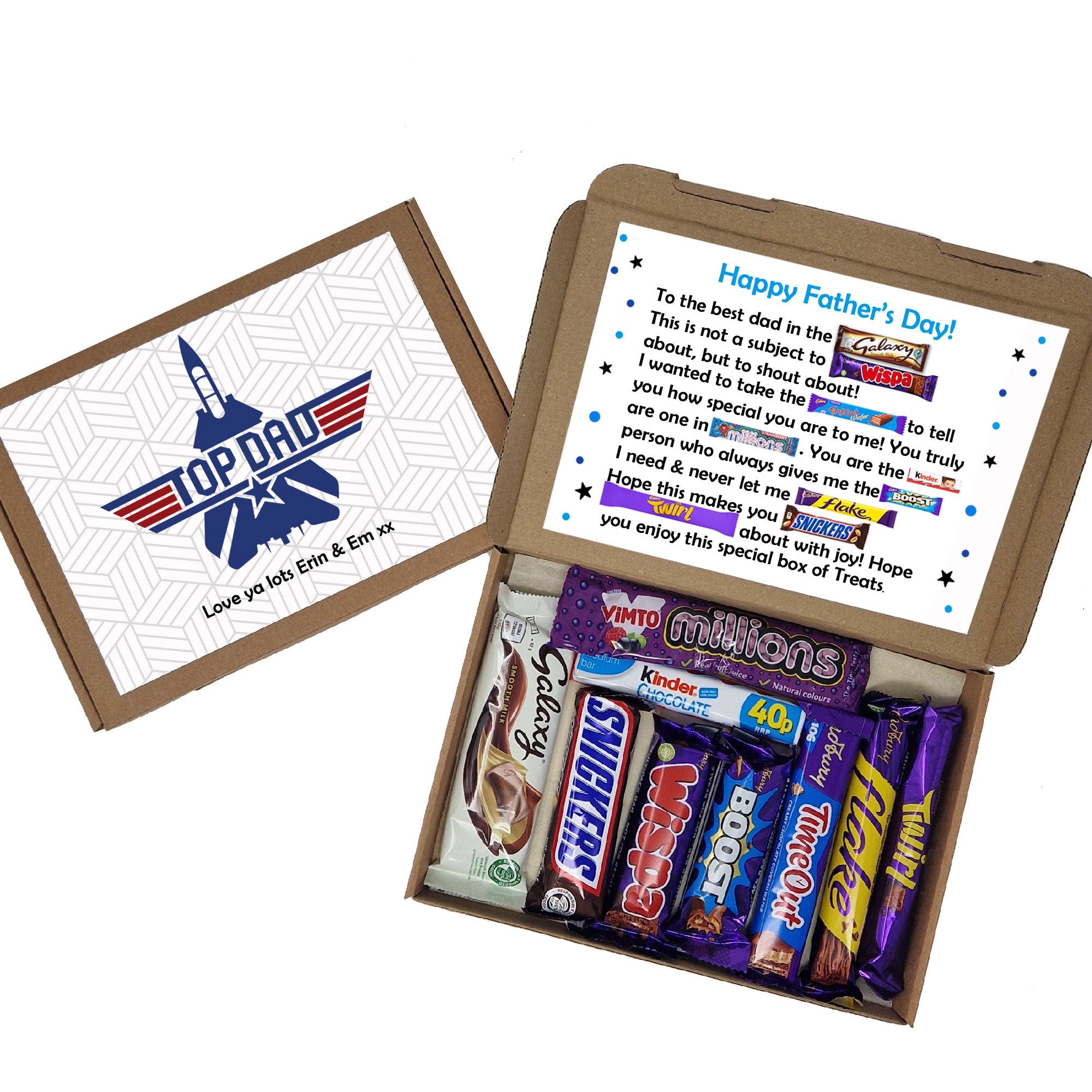 Personalised Father&#39;s Day Chocolate Message Board - Gifts - Gifts For DAD- Gifts For Him - Chocolate Gift - Chocolate box card