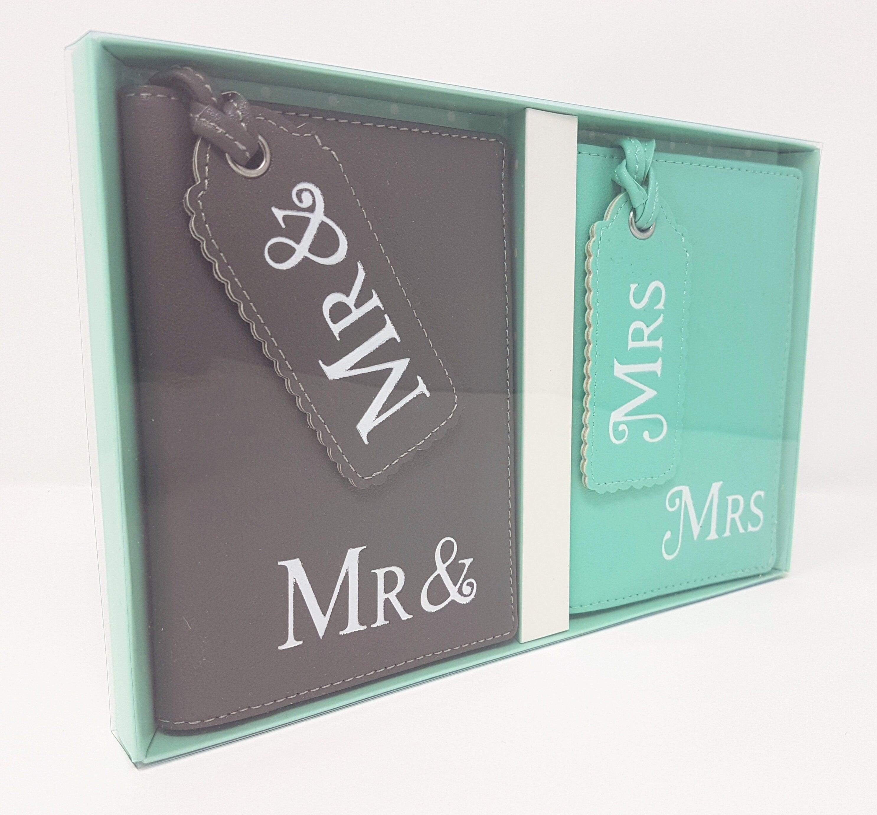 Mr and Mrs passport covers, Luggage Tags Wedding gift honeymoon Bridal present