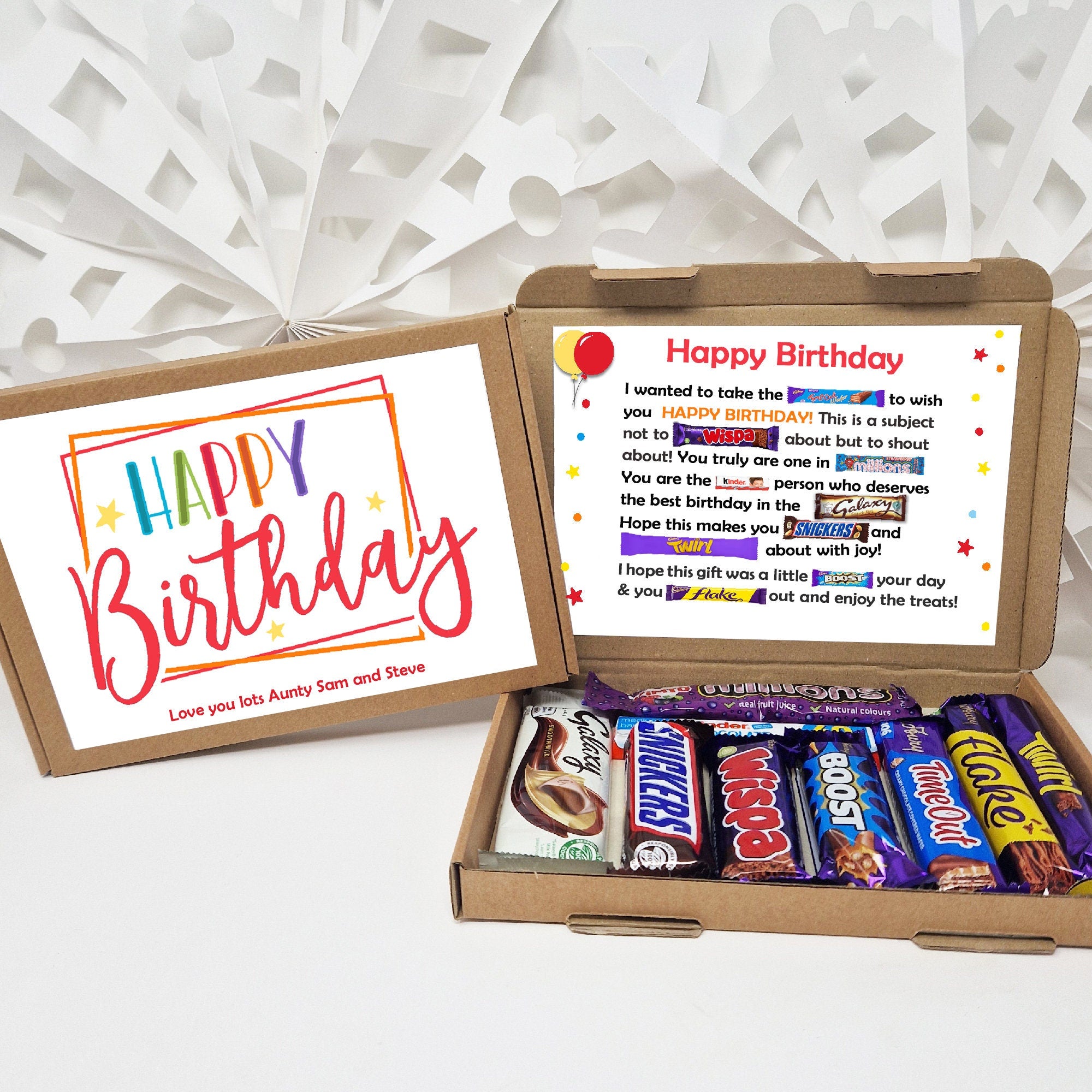 Birthday Gift 21st 18th 30th 40th Poem Chocolate Treats Box Hamper Sweet Present  Gift for all ages Him/Her