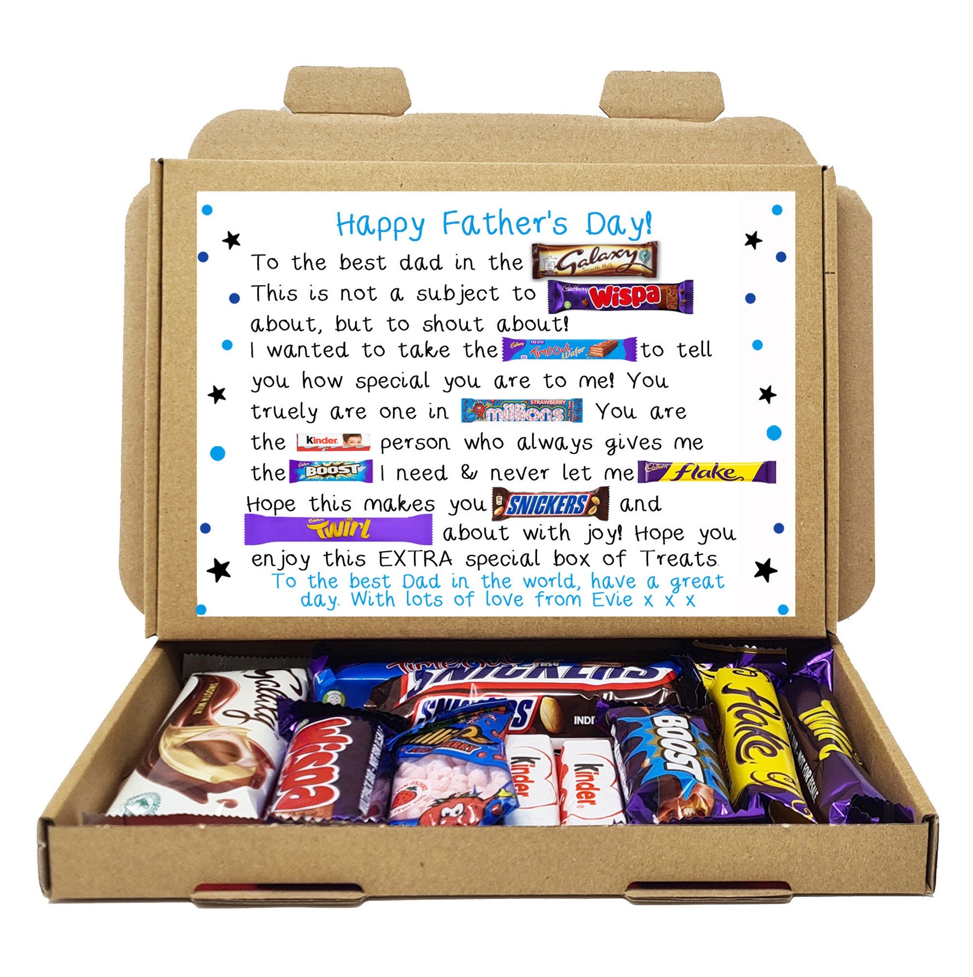 Personalised Father&#39;s Day Chocolate Message Board - Personalised Gifts - Gifts For Her - Gifts For Him - Chocolate Gift - Chocolate box card