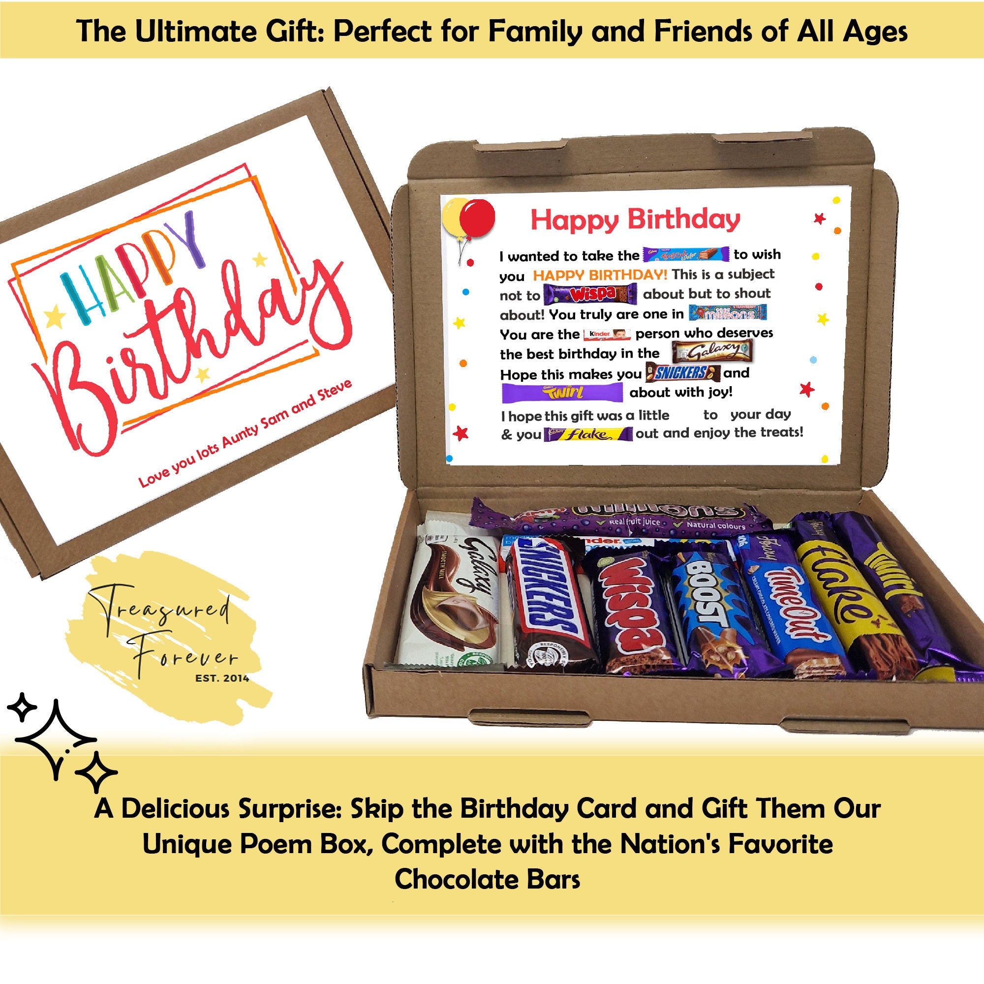 Birthday Gift 21st 18th 30th 40th Poem Chocolate Treats Box Hamper Sweet Present  Gift for all ages Him/Her