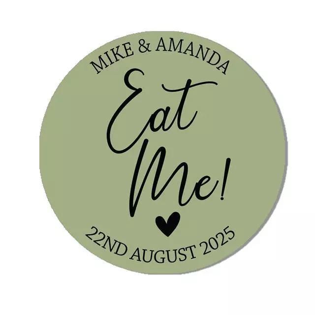 Personalised Eat Me Sticker, Favour Stickers, Drink Party Favor Stickers, Shot Glass Label, Wedding Party, Drink Favour Label