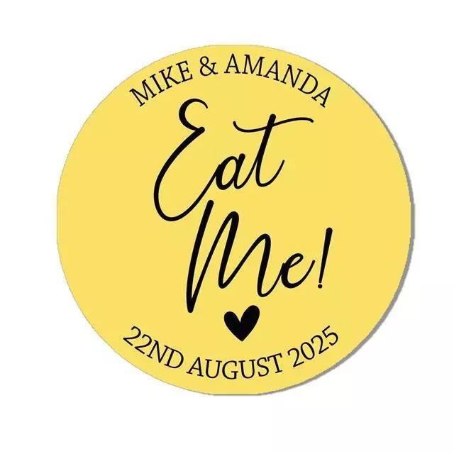 Personalised Eat Me Sticker, Favour Stickers, Drink Party Favor Stickers, Shot Glass Label, Wedding Party, Drink Favour Label