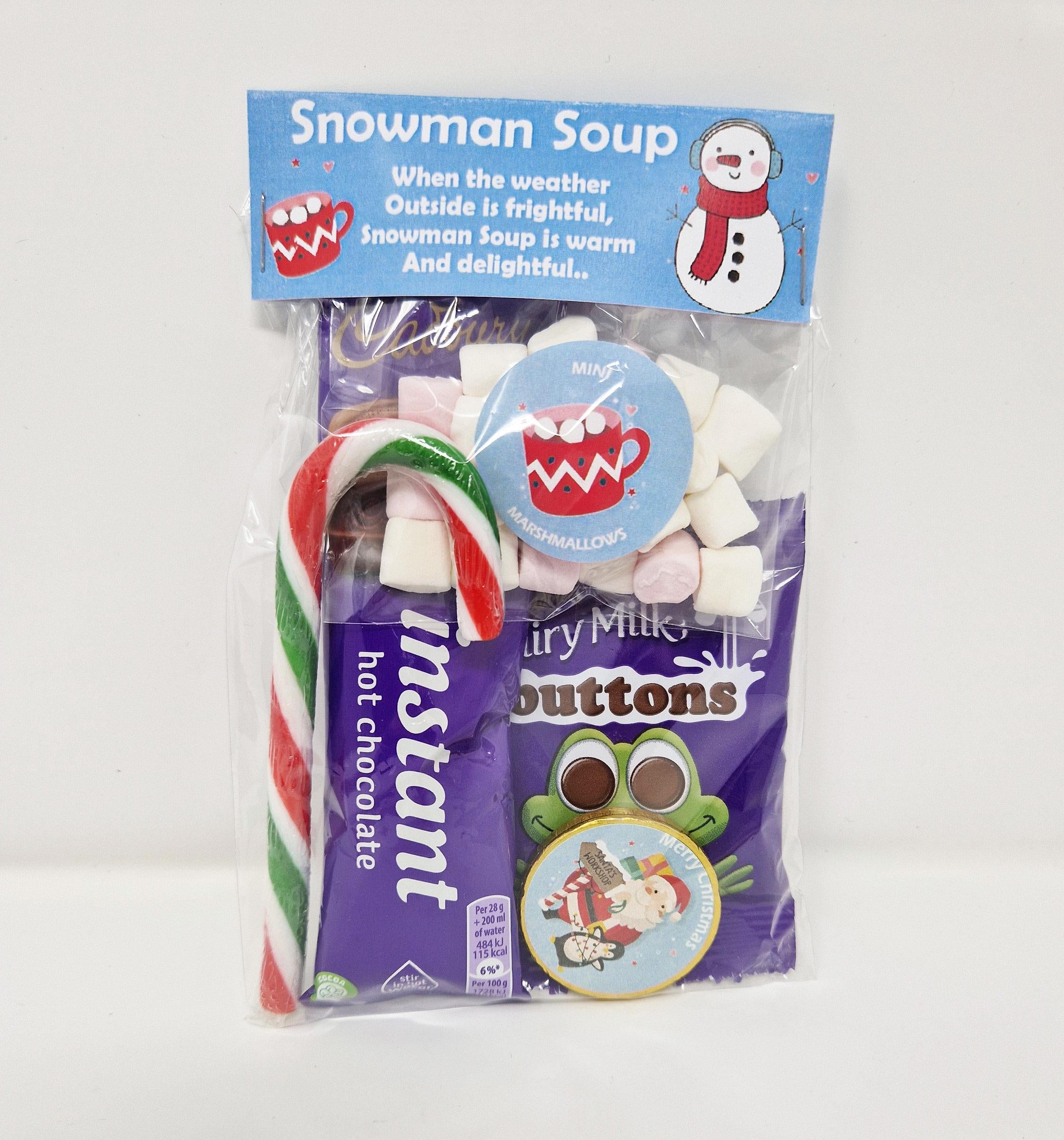 Snowman Soup Christmas Eve Box Stocking Filler | Cadburys Chocolate | Gift Novelty hot chocolate gift for children for him and her