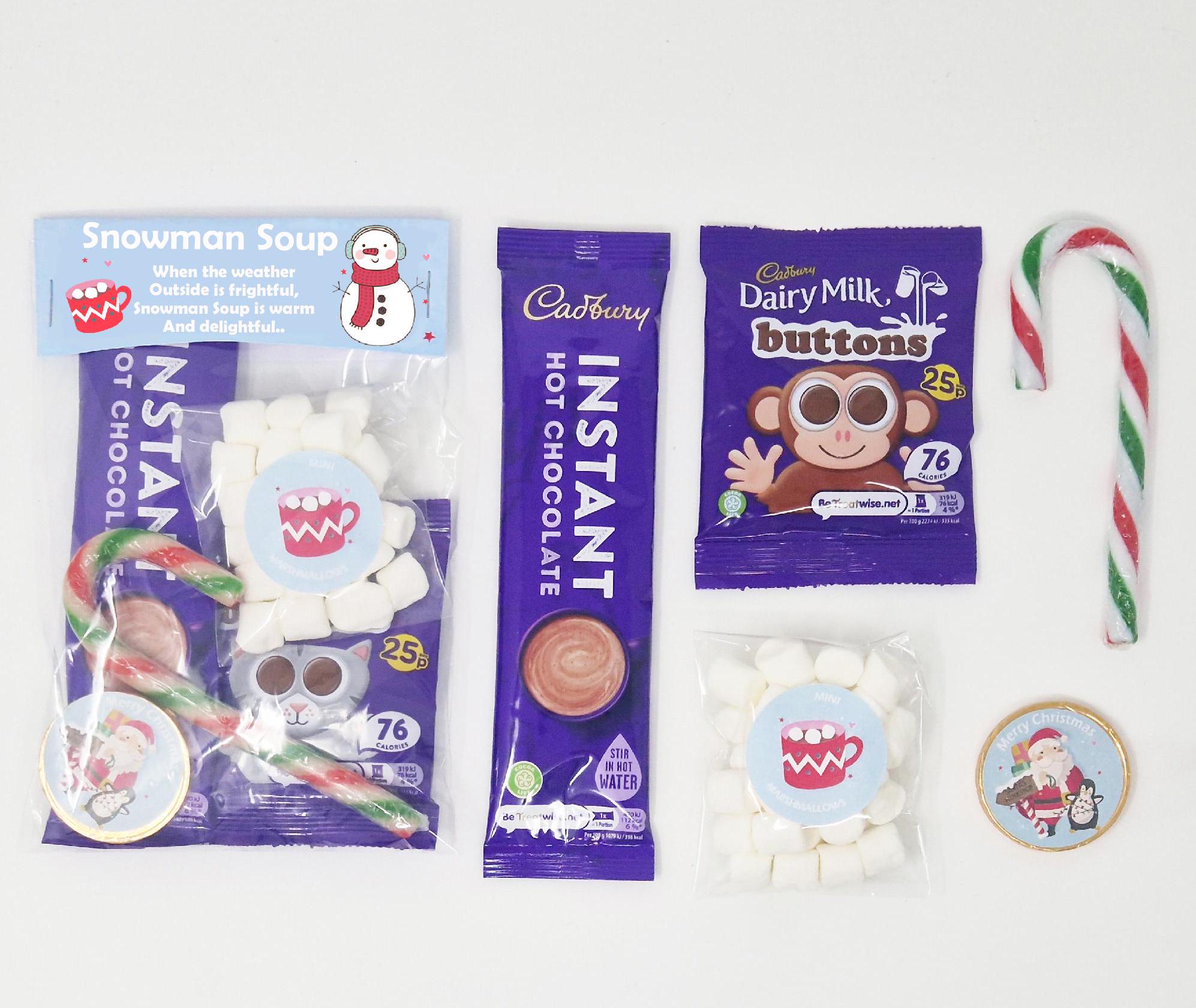 Snowman Soup Christmas Eve Box Stocking Filler | Cadburys Chocolate | Gift Novelty hot chocolate gift for children for him and her