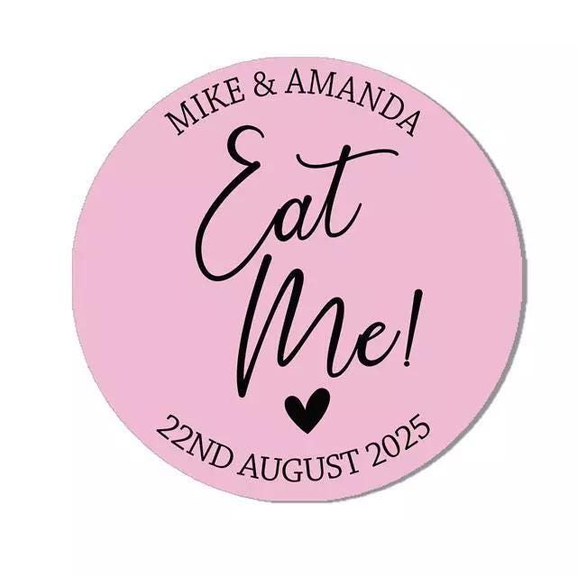 Personalised Eat Me Sticker, Favour Stickers, Drink Party Favor Stickers, Shot Glass Label, Wedding Party, Drink Favour Label