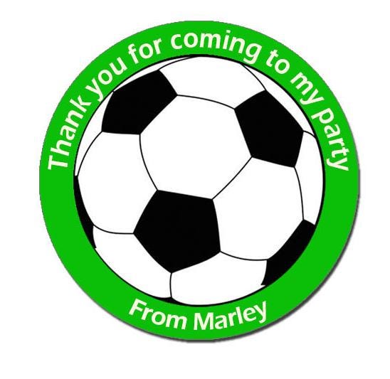 Personalised Football Birthday Stickers For Party Thank You Sweet Cone Bags