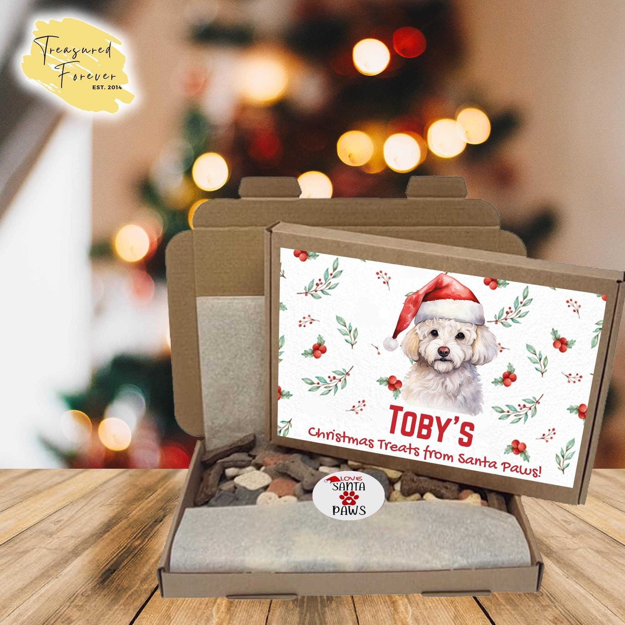 ANY DOG BREED -Dog Christmas Gift - Personalized Box Of Dog Treats - Dog Xmas Gift Box - Puppy Treats Doggy Christmas Present Doggy Treats