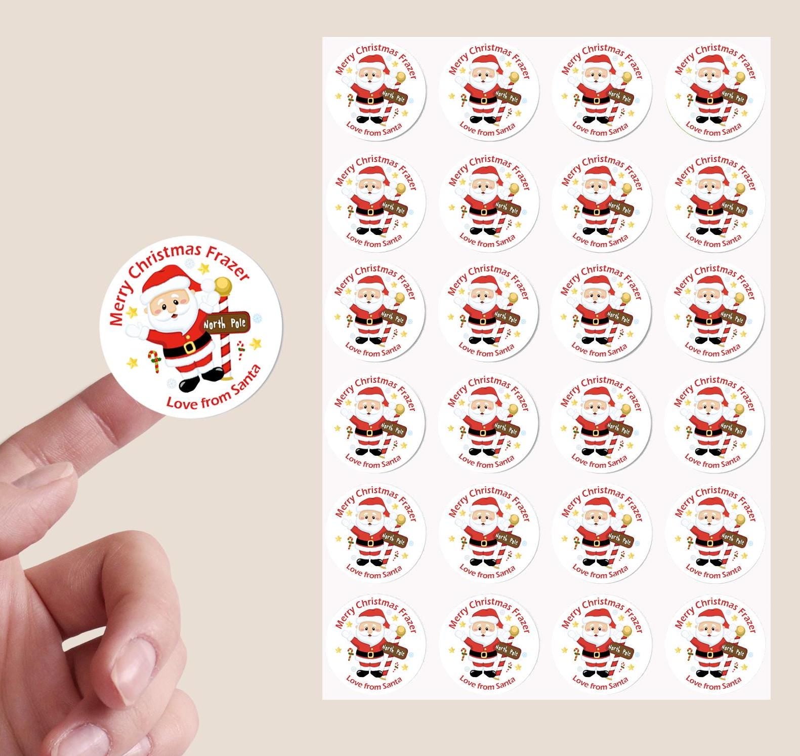 24 Personalised Christmas Stickers Gift Tag Labels Present Delivery From Santa