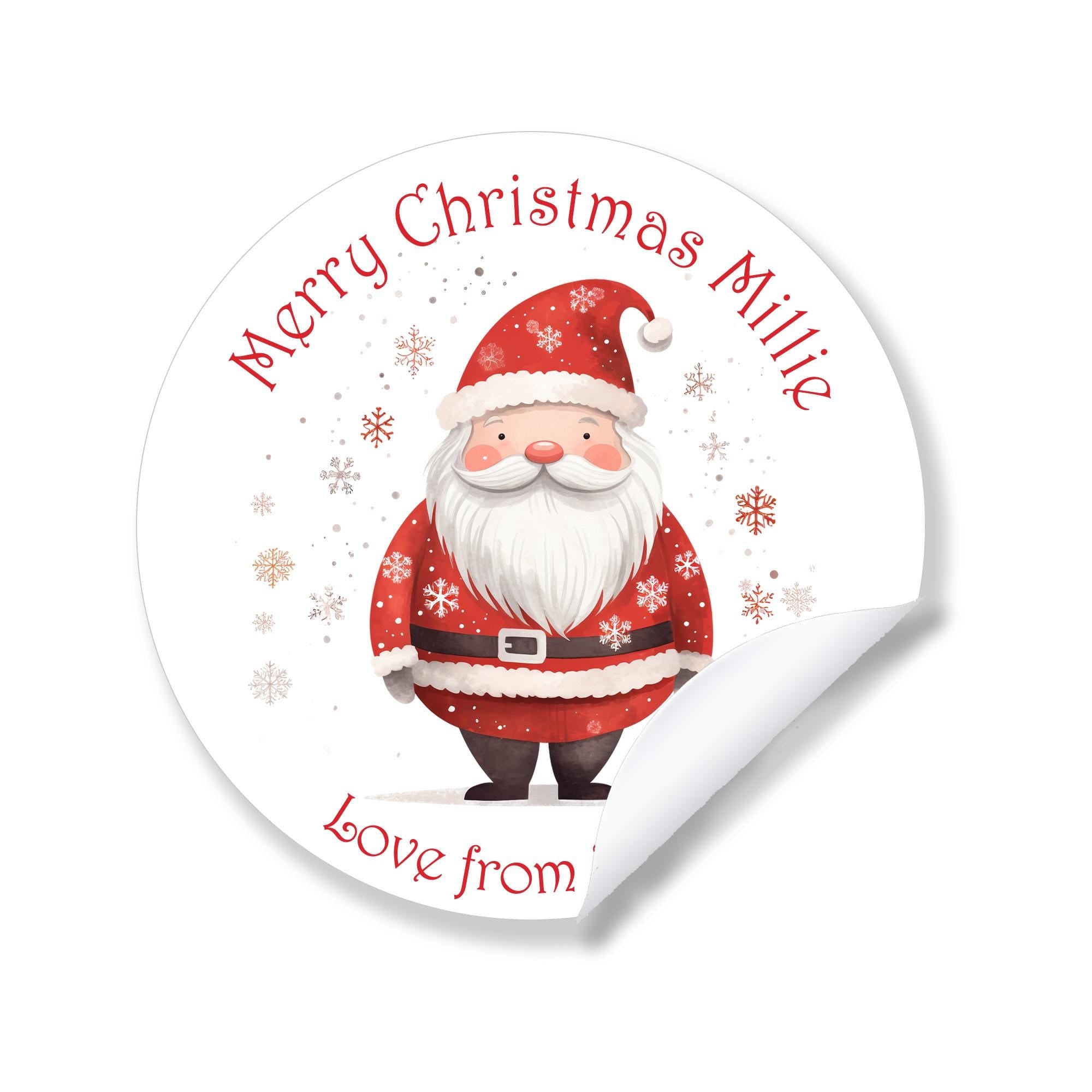 24 Personalised Christmas Stickers Gift Tag Labels Present Delivery From Santa Scandi Design