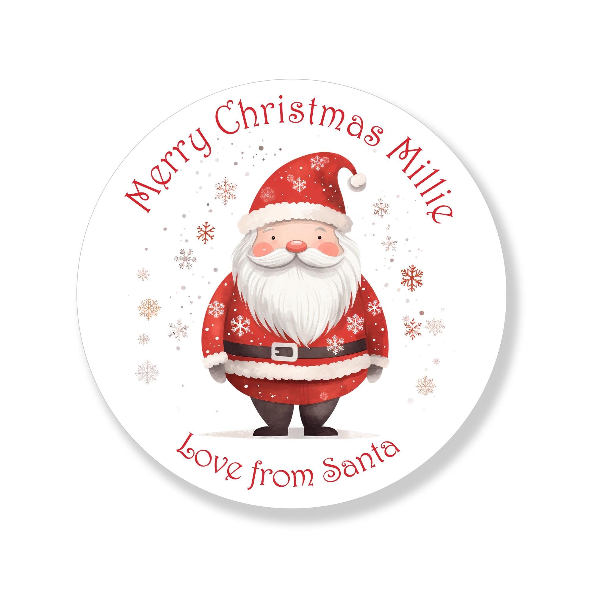 24 Personalised Christmas Stickers Gift Tag Labels Present Delivery From Santa Scandi Design