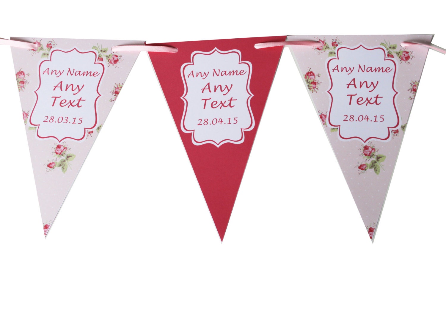 Personalised Hen Party Bunting  Banner Decoration Shabby Chic