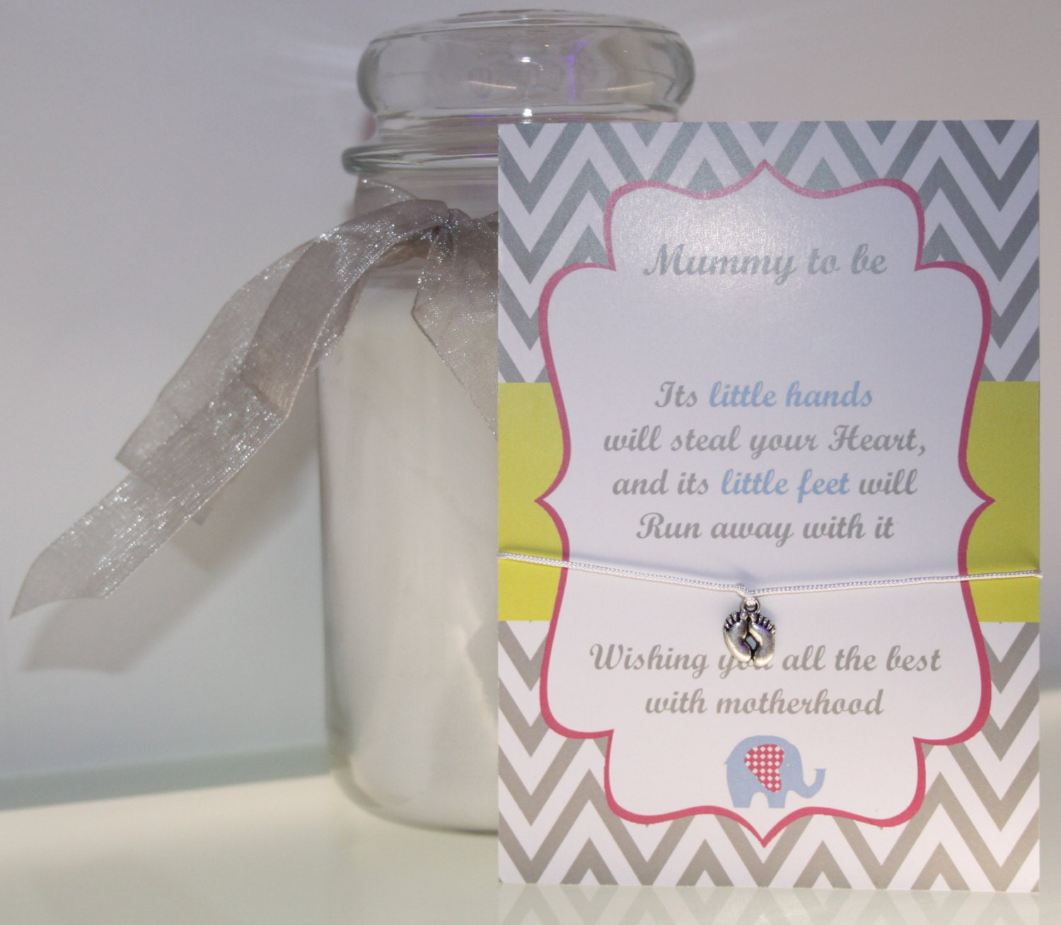 Mum To Be Wish Bracelet Friendship Gift Baby Feet Charm Baby Shower Favour