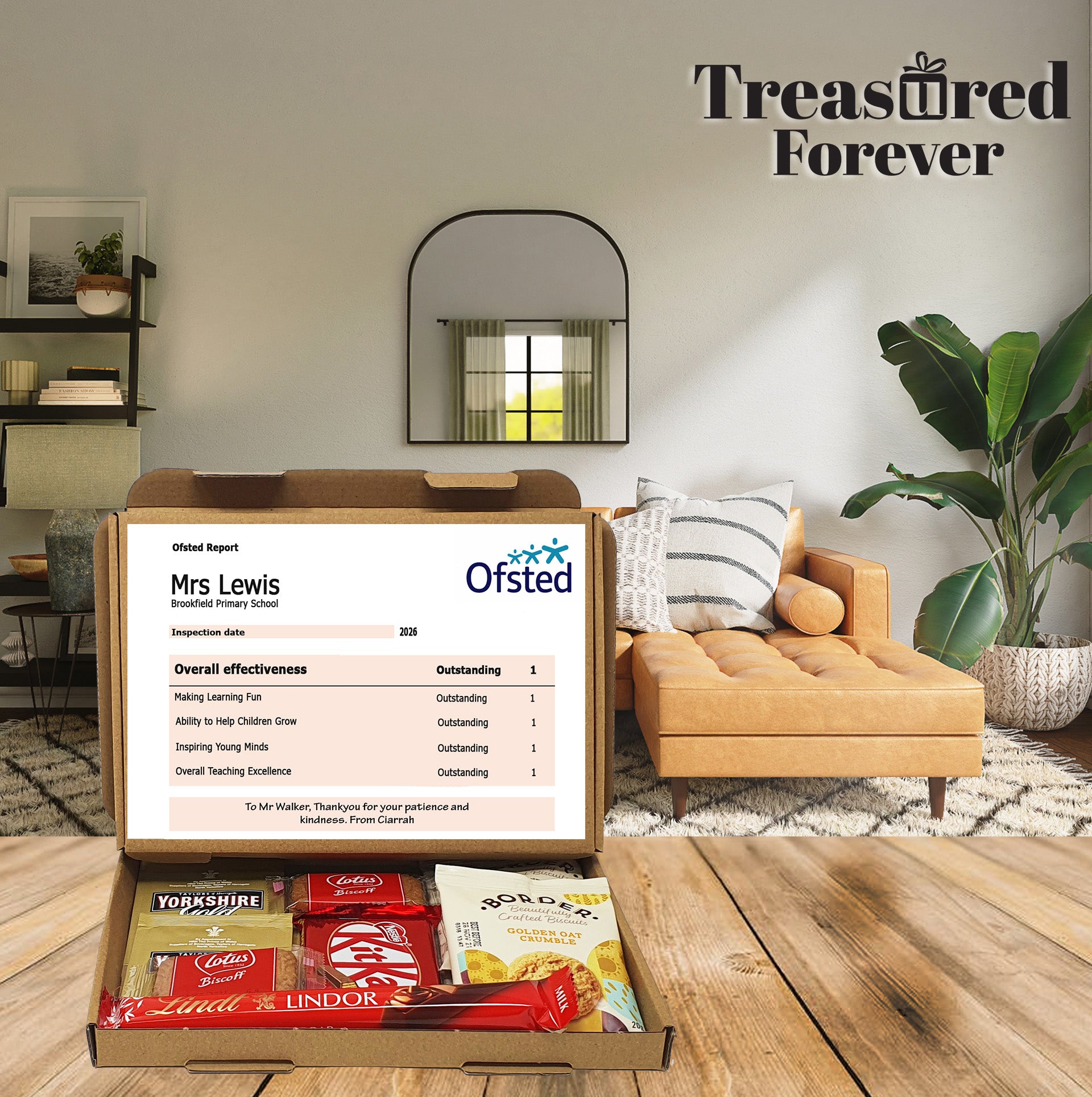 Personalised Teacher Thank You Gift Box – Ofsted-Style Report  Hug in a box, Letterbox gift Afternoon tea, hamper gift, thank you chocolates and other options