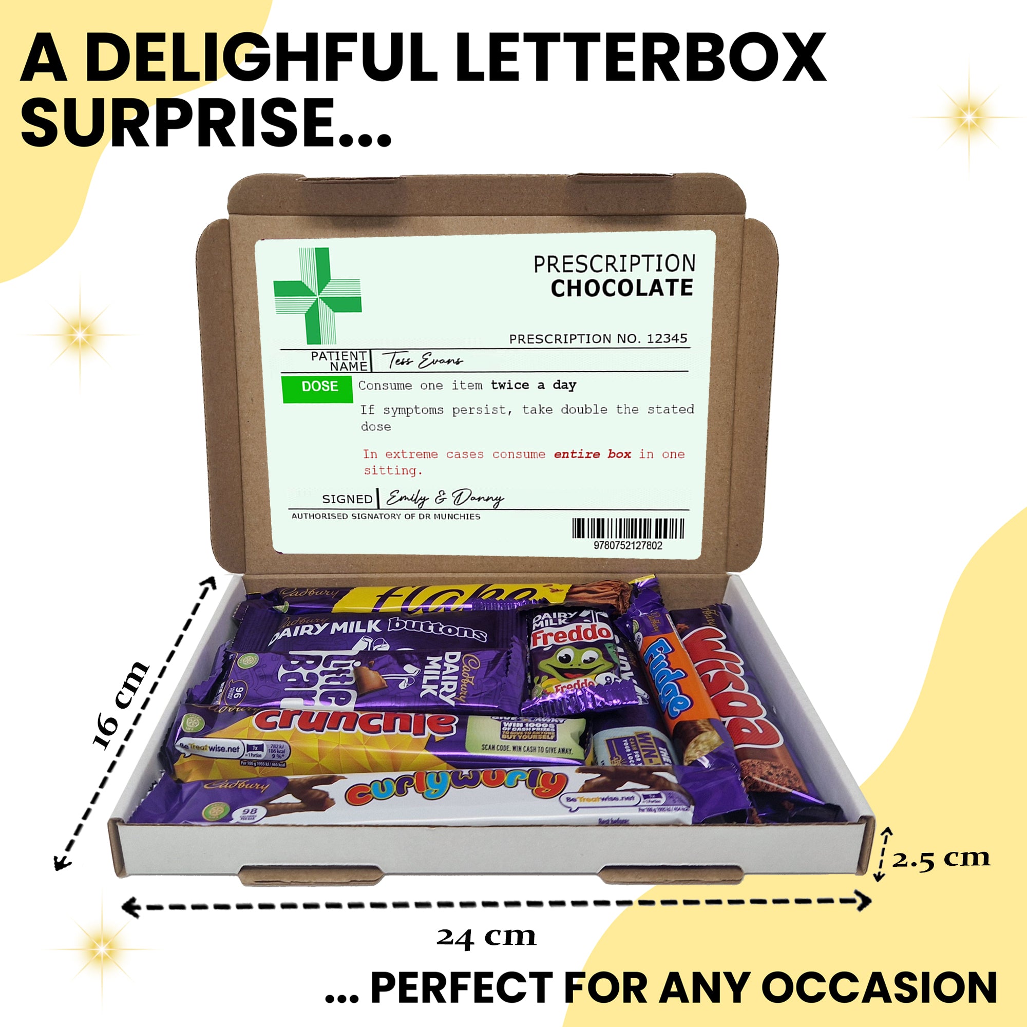 Chocolate Gift Box - 10 Full Size Bars - Funny Gift For Chocolate Lovers Christmas Birthday Get Well Soon Recovery Hamper Selection
