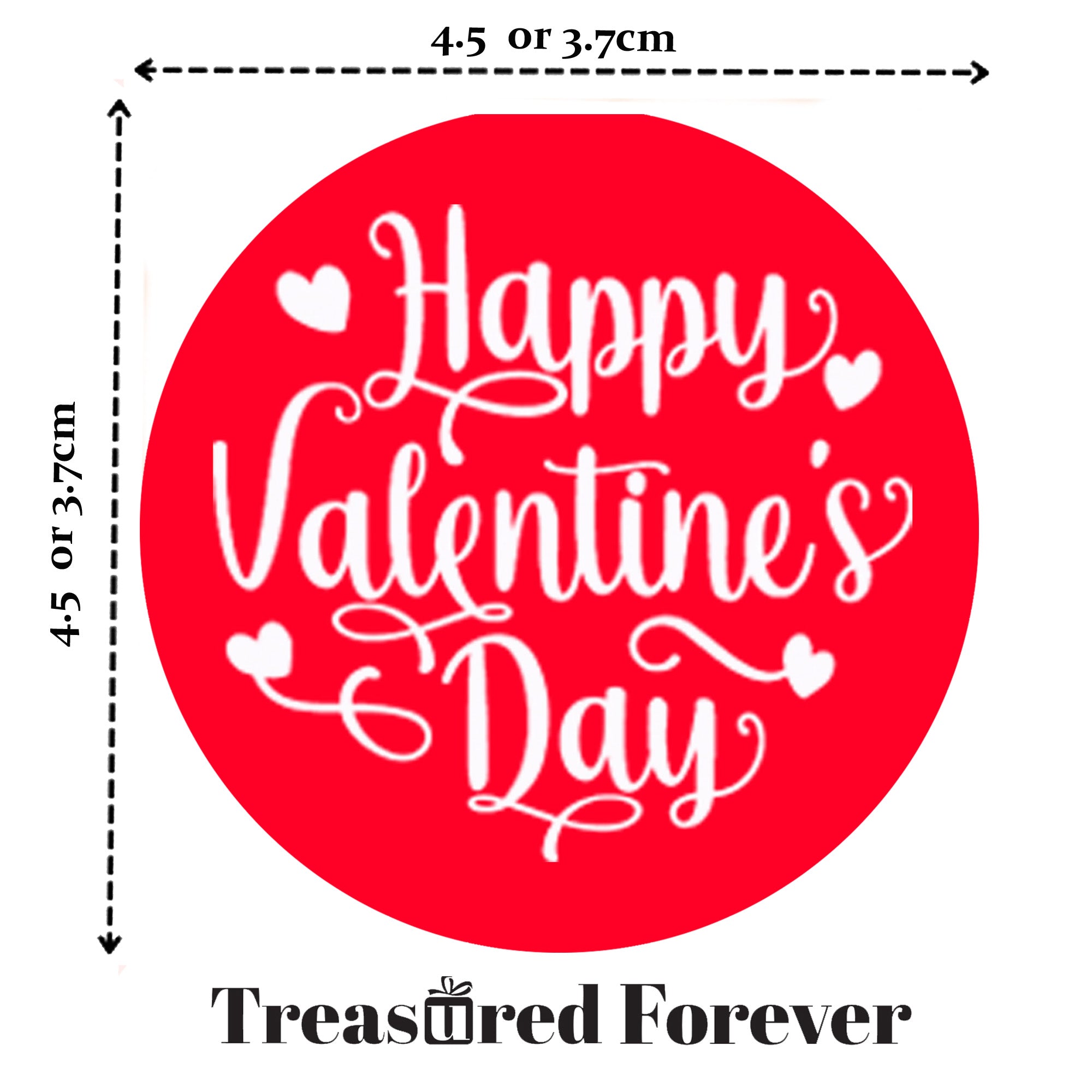 24 Happy Valentines Stickers - Wax Melts, Business Red, White Sticker Sweet Sweet Cone Bags